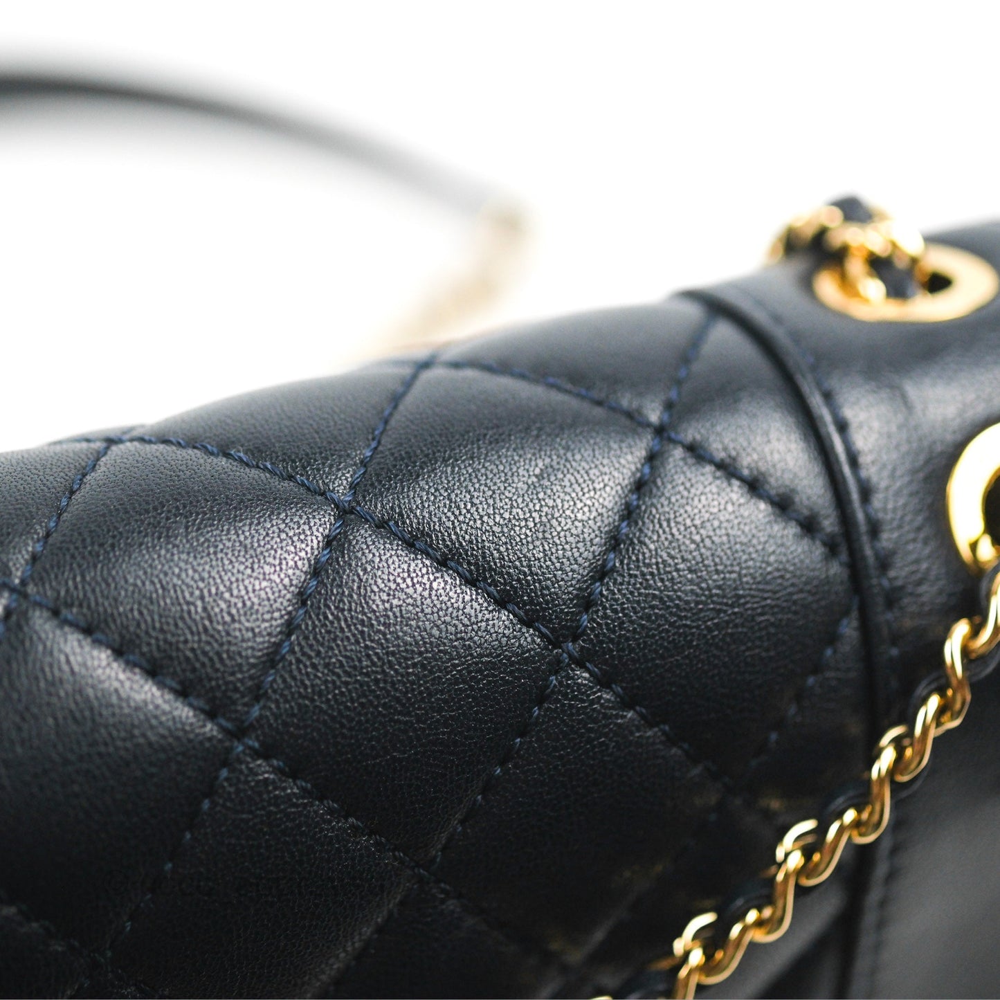 Chanel Small Vintage Mademoiselle Flap Navy Sheepskin Gold Hardware