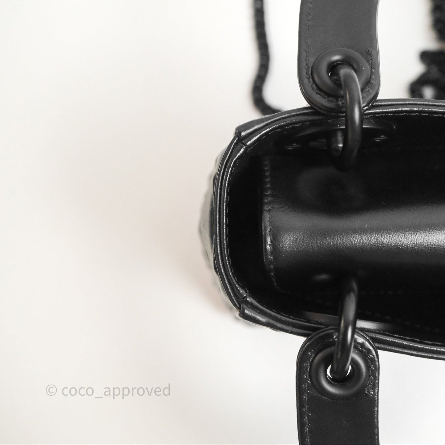 Dior Mini Lady Dior So Black Cannage Calfskin with Diamond Motif