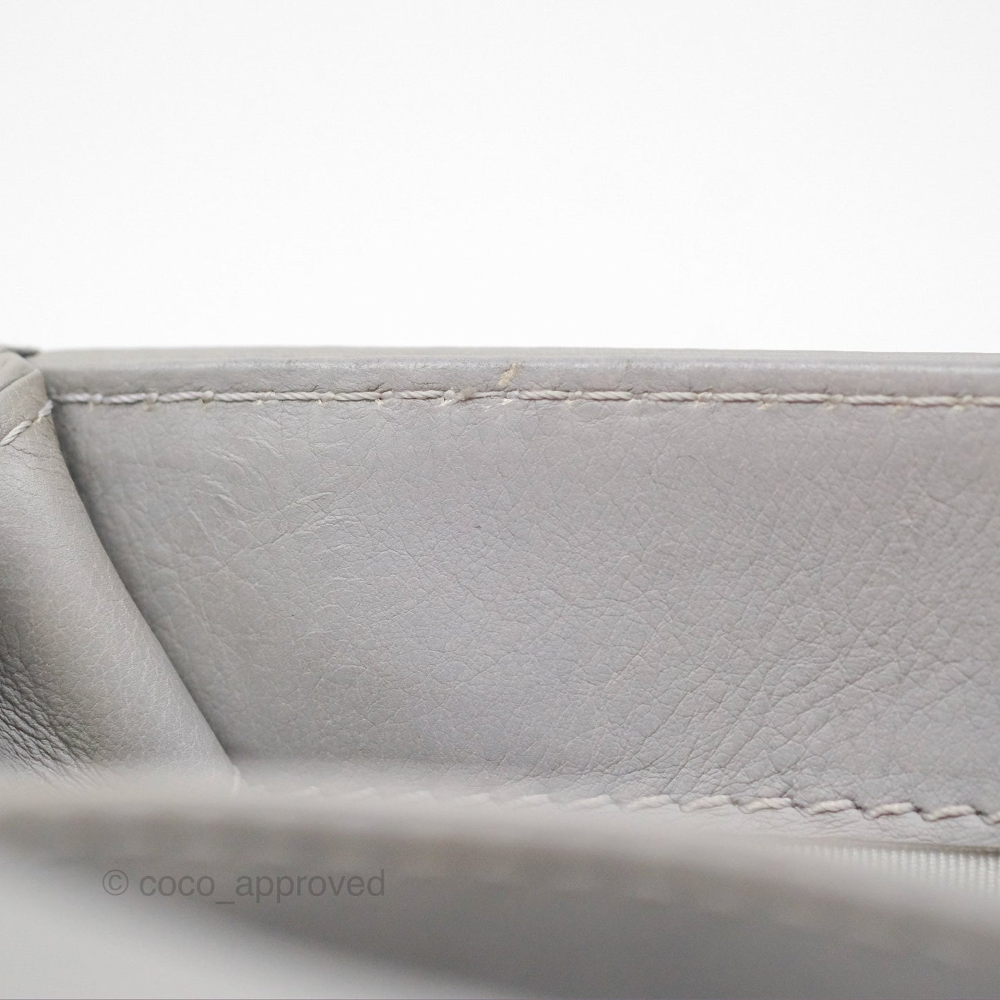 Chanel Medium Boy Reverso Flap Light Grey Calfskin Ruthenium Hardware