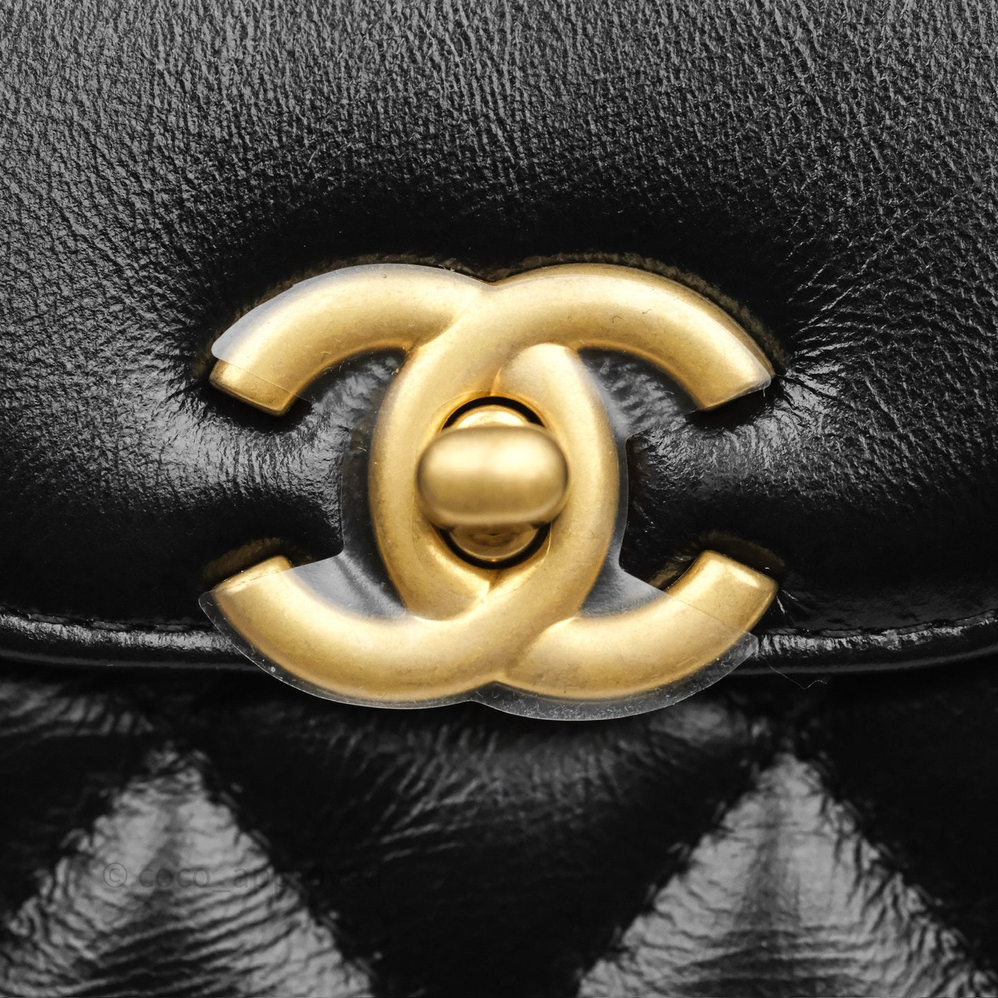 Chanel Kelly Bag Quilted Black Shiny Crumpled Calfskin Aged Gold Hardware