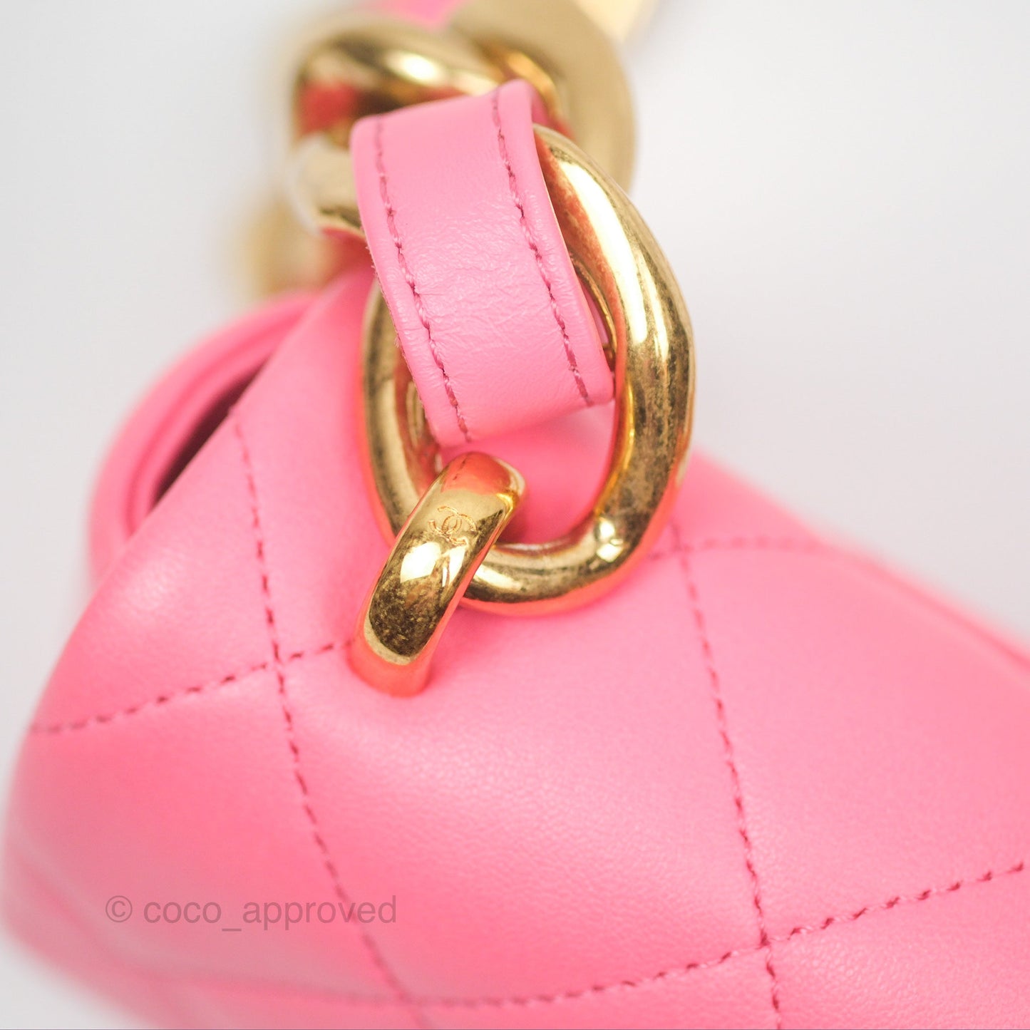 Chanel Quilted Mini CC Funky Town Flap Pink Lambskin Aged Gold Hardware