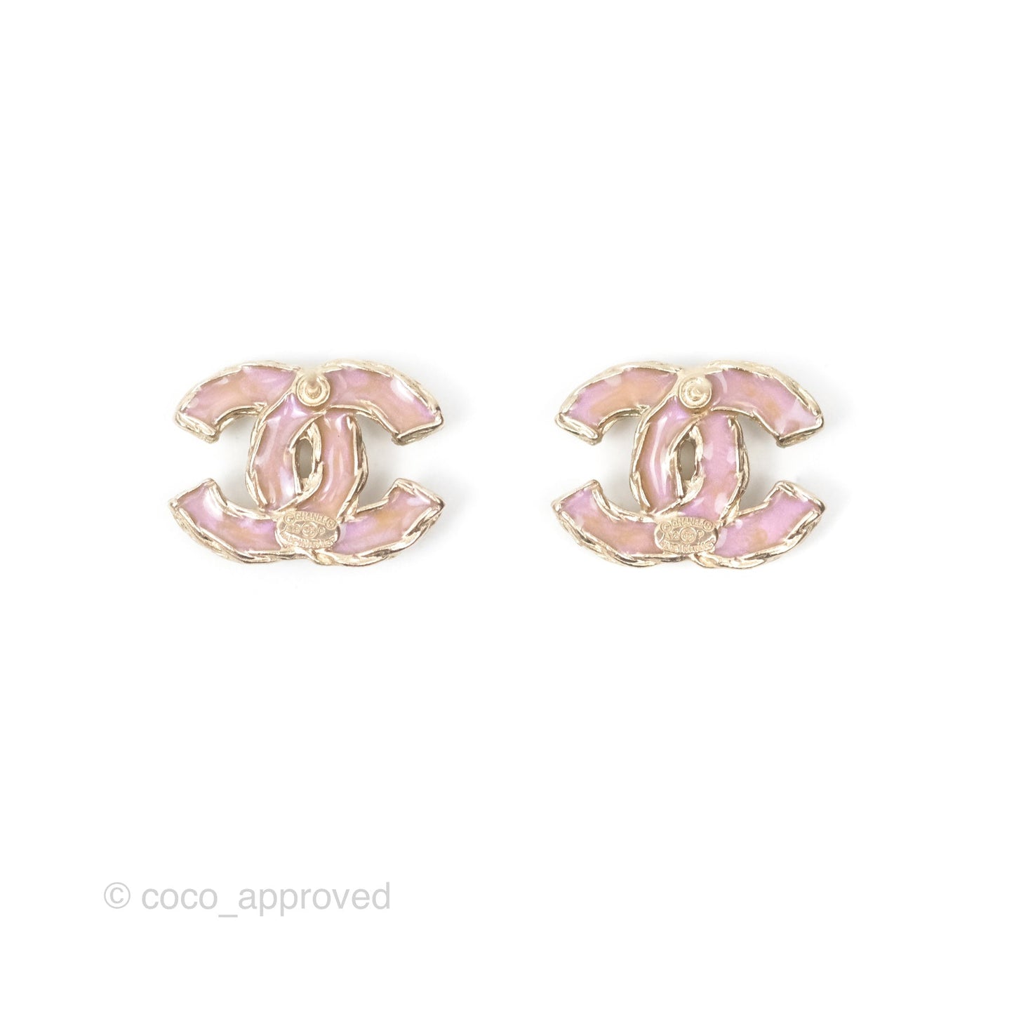 Chanel Pearl CC Earrings Gold Tone 12P