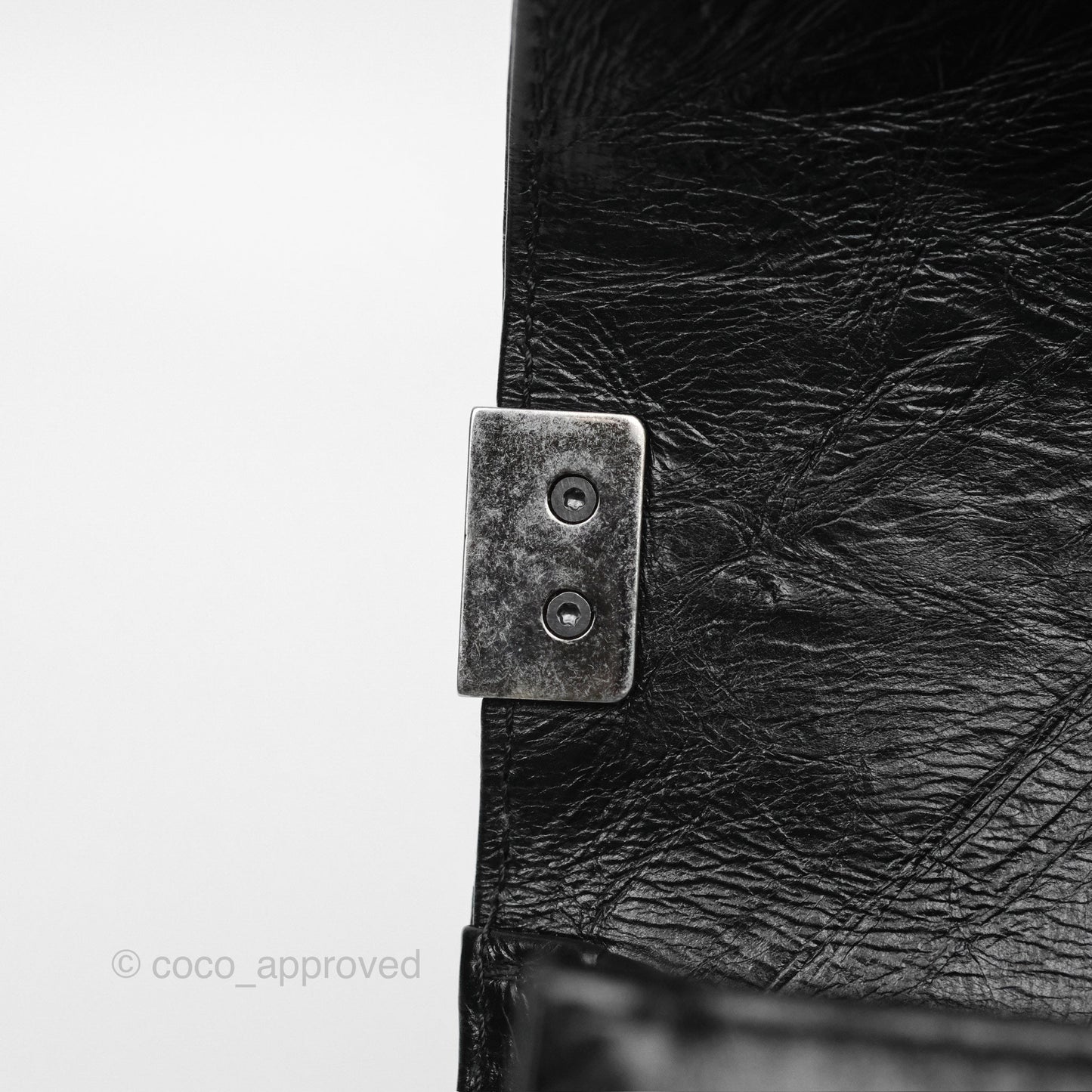 Chanel Small Chain Around Boy Quilted Black Aged Calfskin Ruthenium Hardware