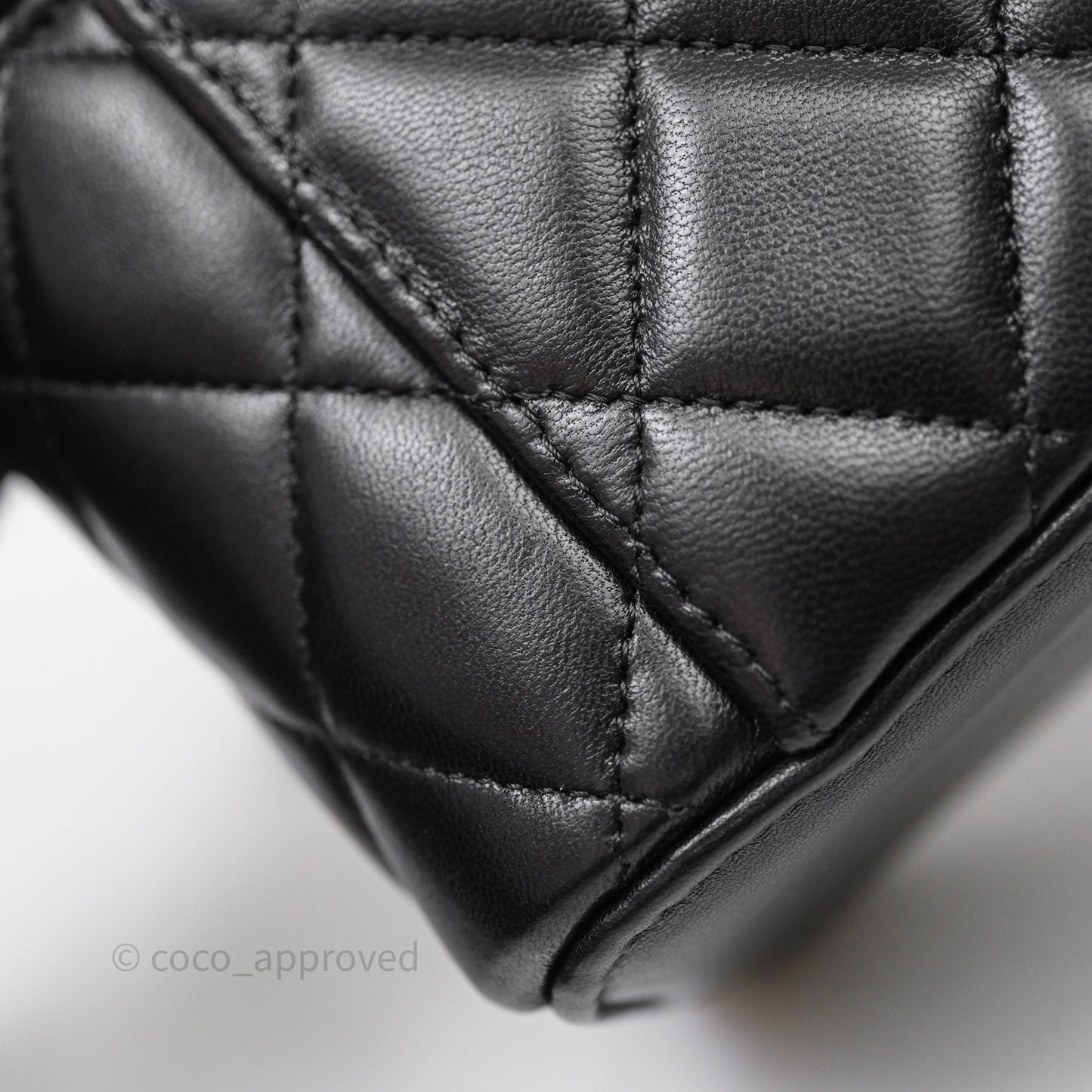 Chanel Top Handle Vanity Rectangular Black Lambskin Aged Gold Hardware
