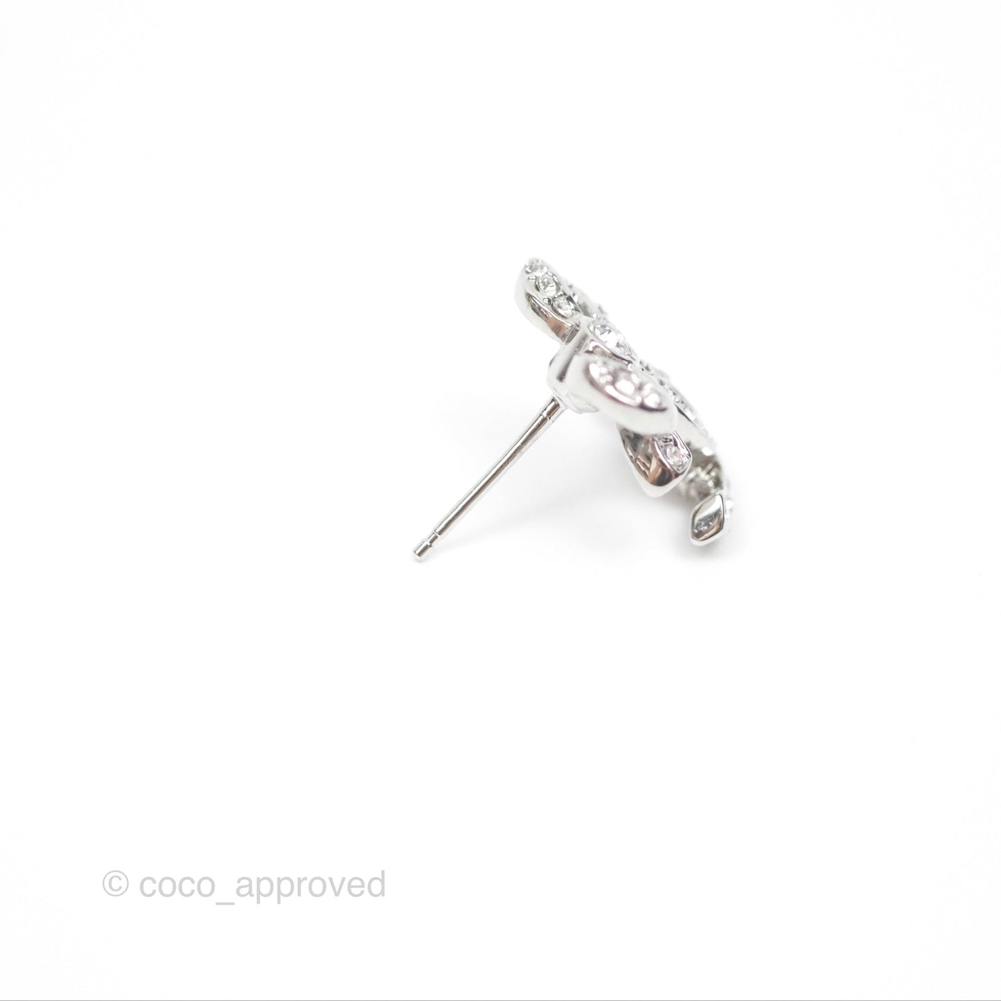 Chanel Crystal Ribbon Bow CC Earrings 23C