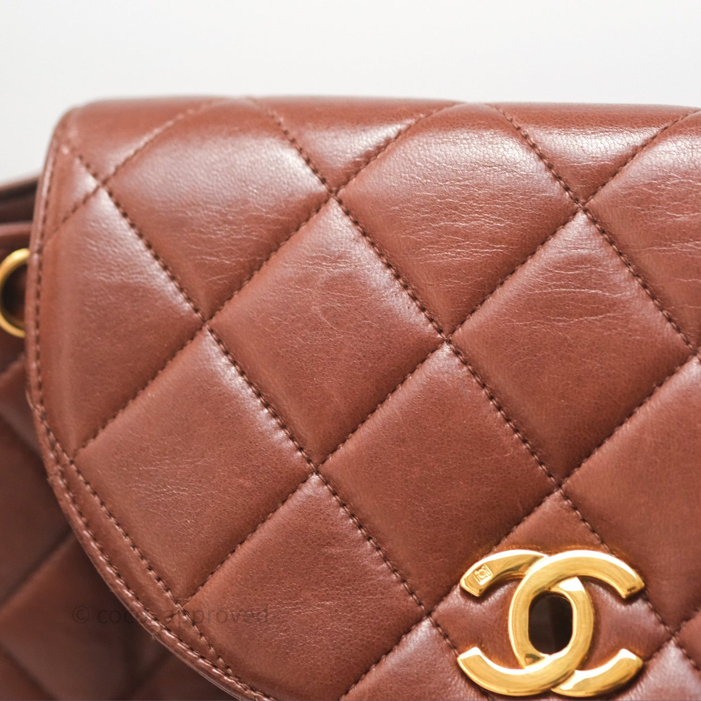 Chanel Vintage CC Duma Backpack Brown Lambskin 24K Gold Hardware