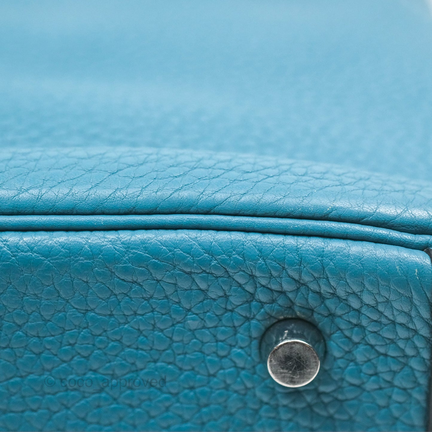 Hermès Lindy 34 Blue Jean Clemence Palladium Hardware