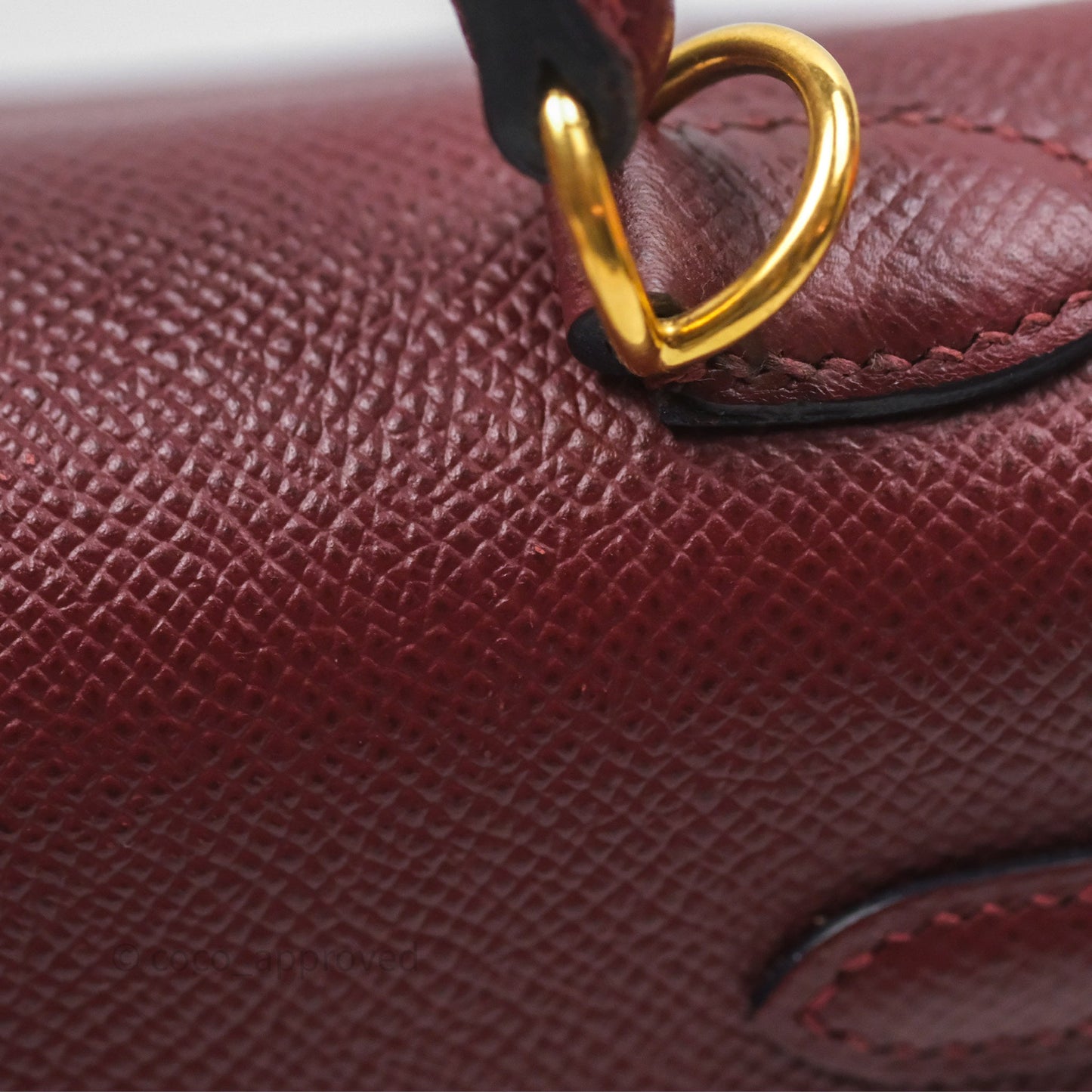 Hermès Sellier Kelly 25 Rouge H Epsom Gold Hardware