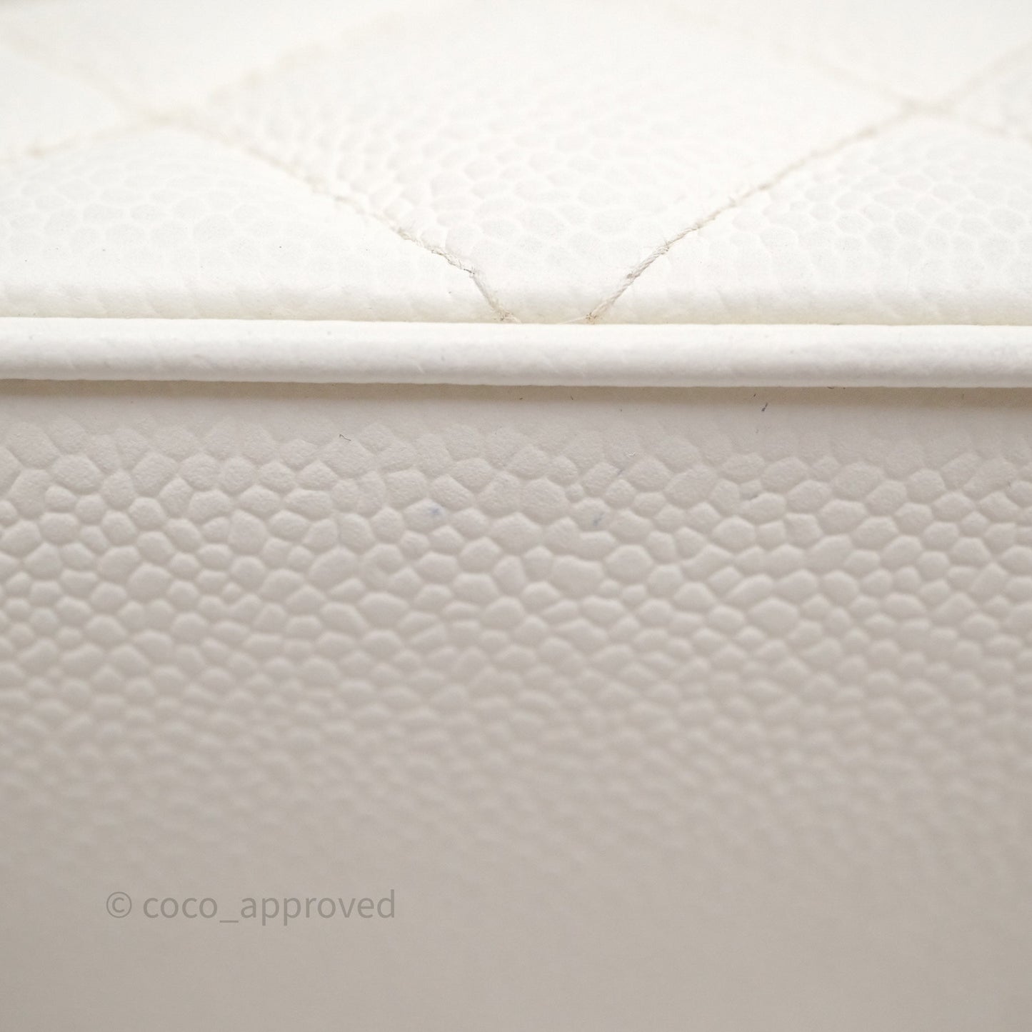 Chanel Vintage Medallion CC White Caviar Tote Bag Gold Hardware