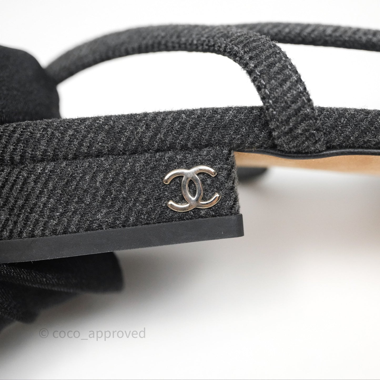 Chanel Classic Slingback Black/Grey Tweed Size 36