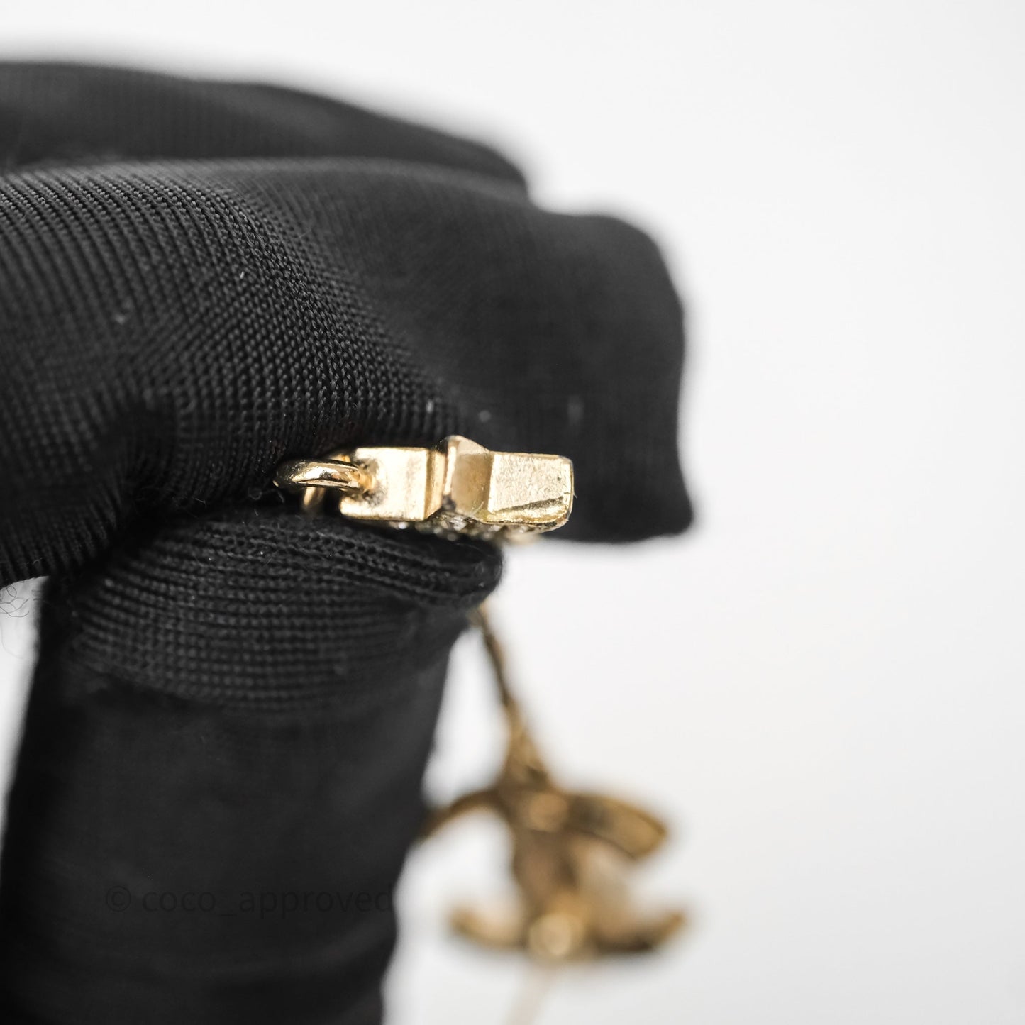 Chanel Crystal Star CC Drop Earrings Gold Tone 23K