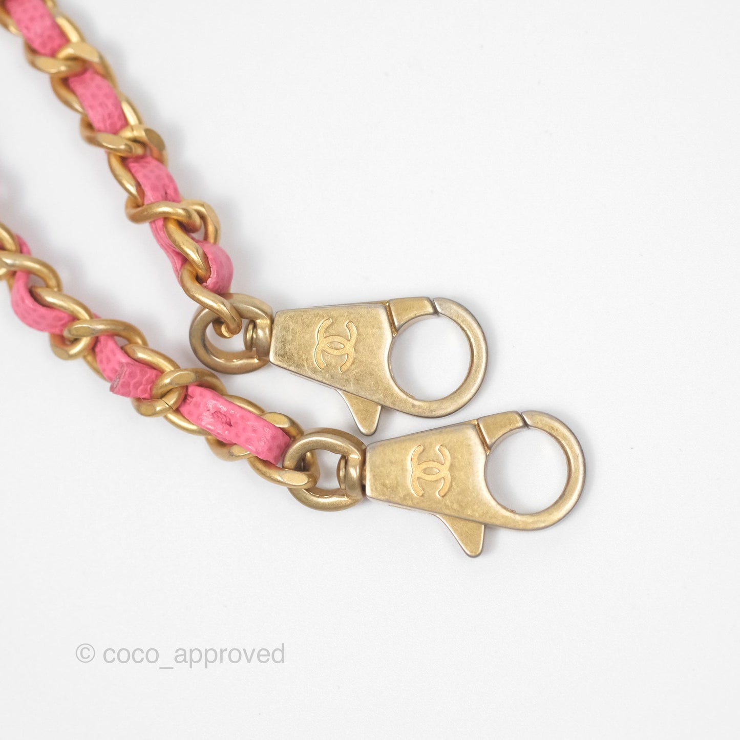 Chanel Small Coco Handle Quilted Pink Caviar Aged Gold Hardware Lizard Handle