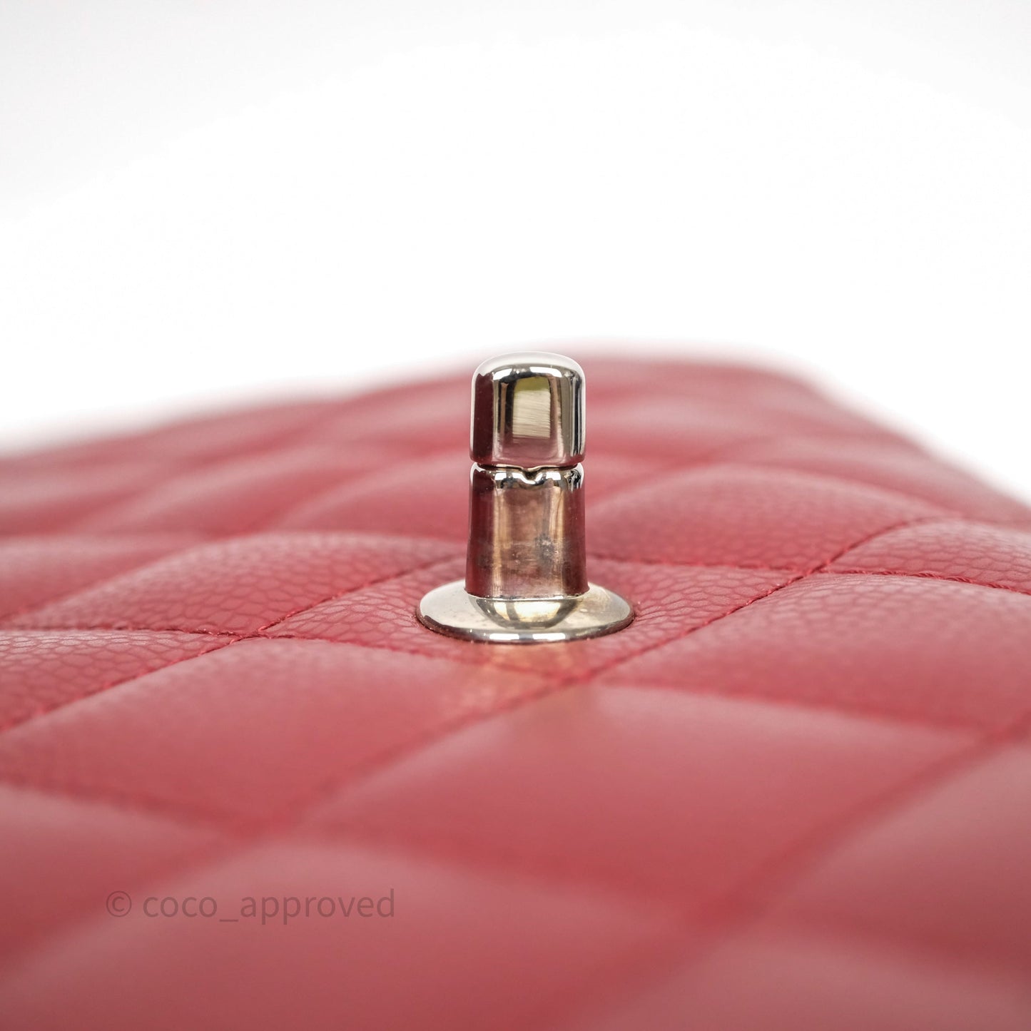 Chanel Jumbo Single Flap Dark Red Caviar Silver Hardware⁣⁣