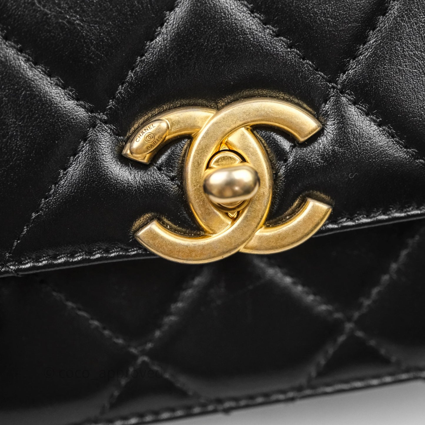 Chanel Mini Perfect Fit Adjustable Chain Black Calfskin Aged Gold Hardware