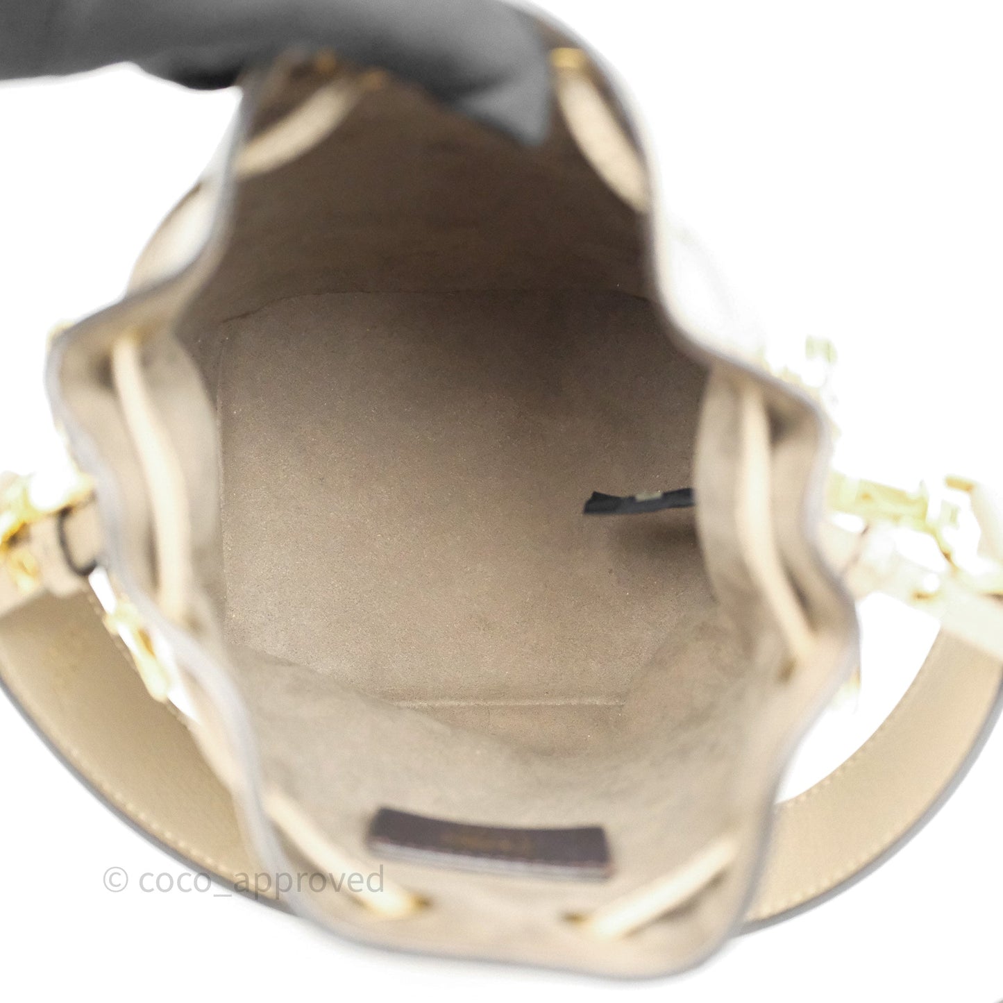 Fendi Mini Mon Tresor Bucket Bag Tortora Grained Calfskin