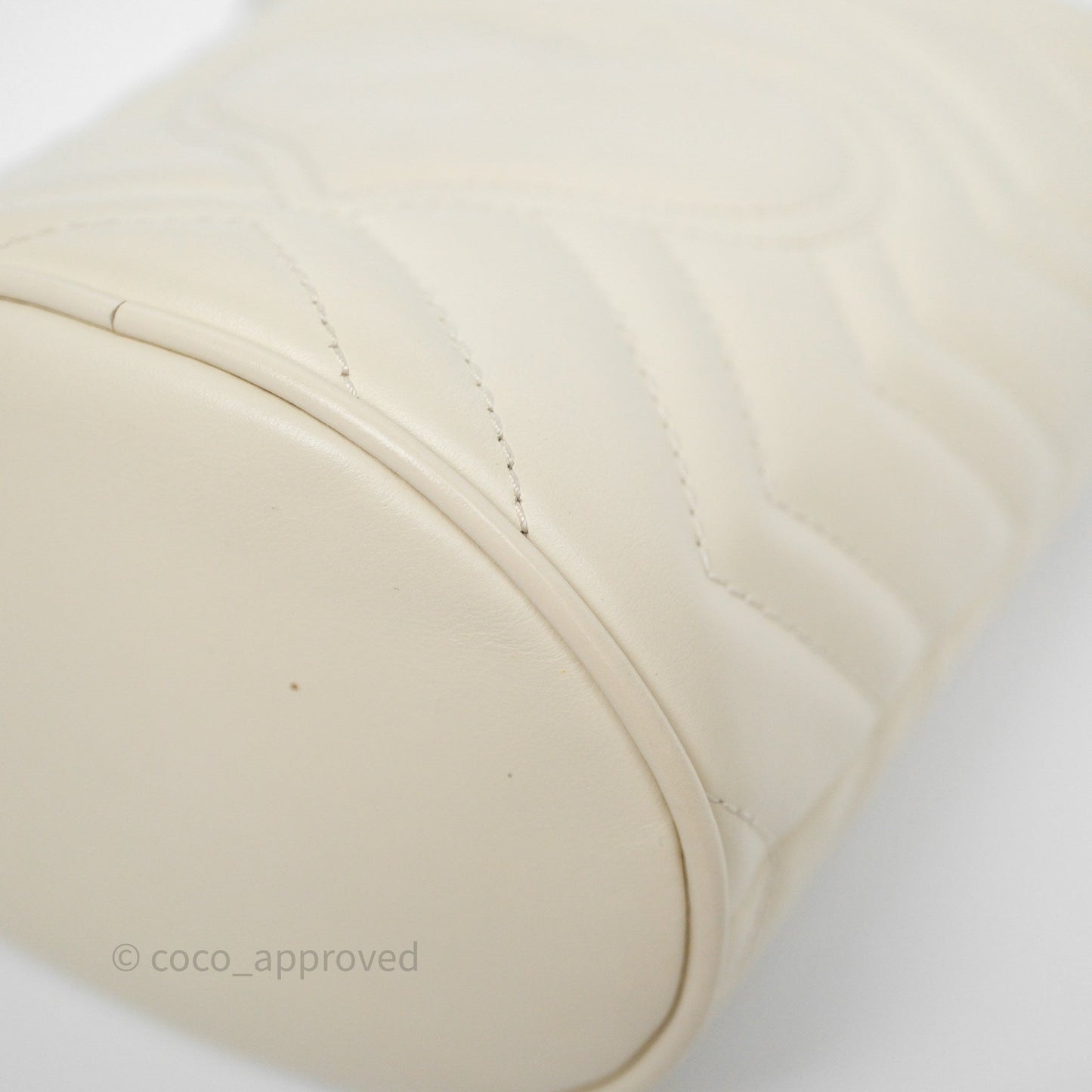 Gucci GG Marmont Mini Bucket Bag Ivory Leather