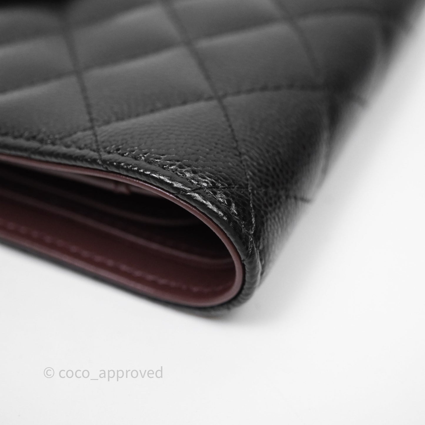 Chanel Classic Quilted Passport Holder Black Caviar Gold Hardware