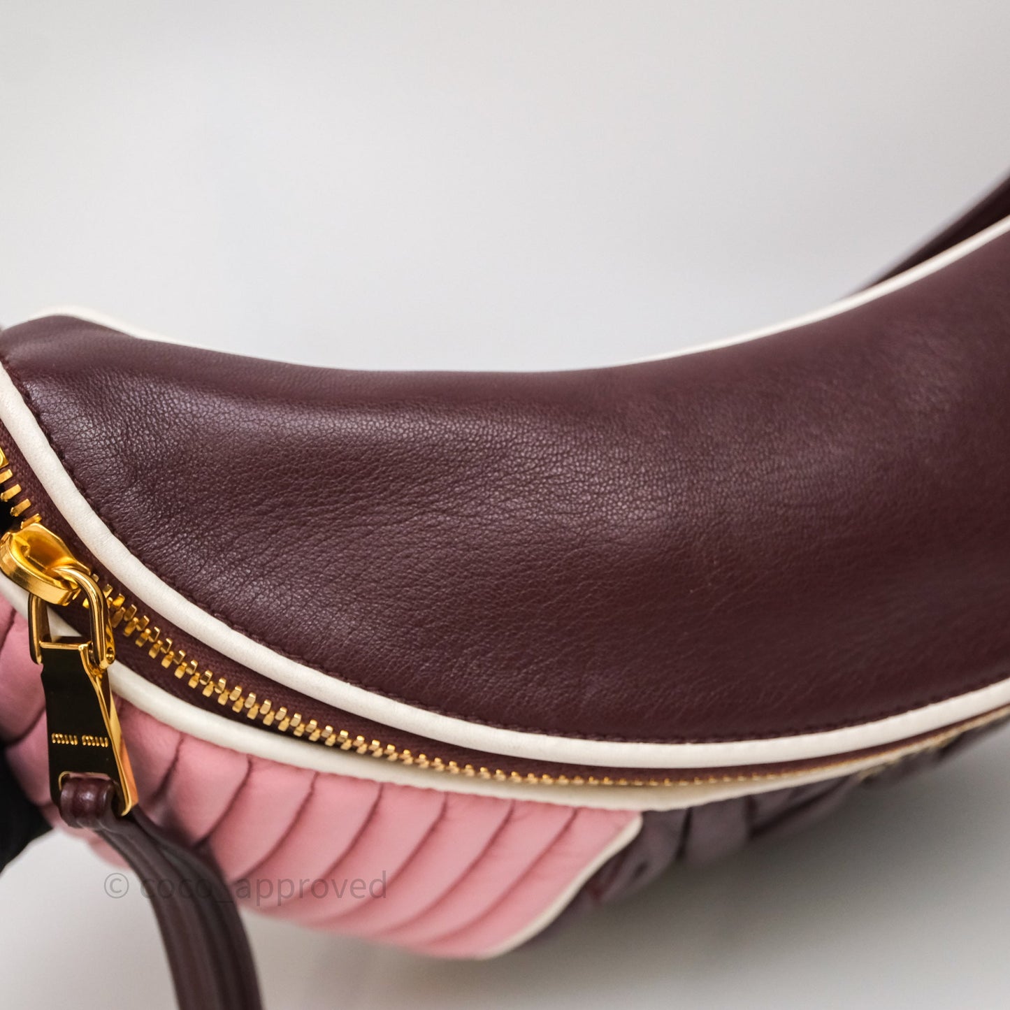 Miu Miu Bumbag Burgundy/Pink Gold Hardware