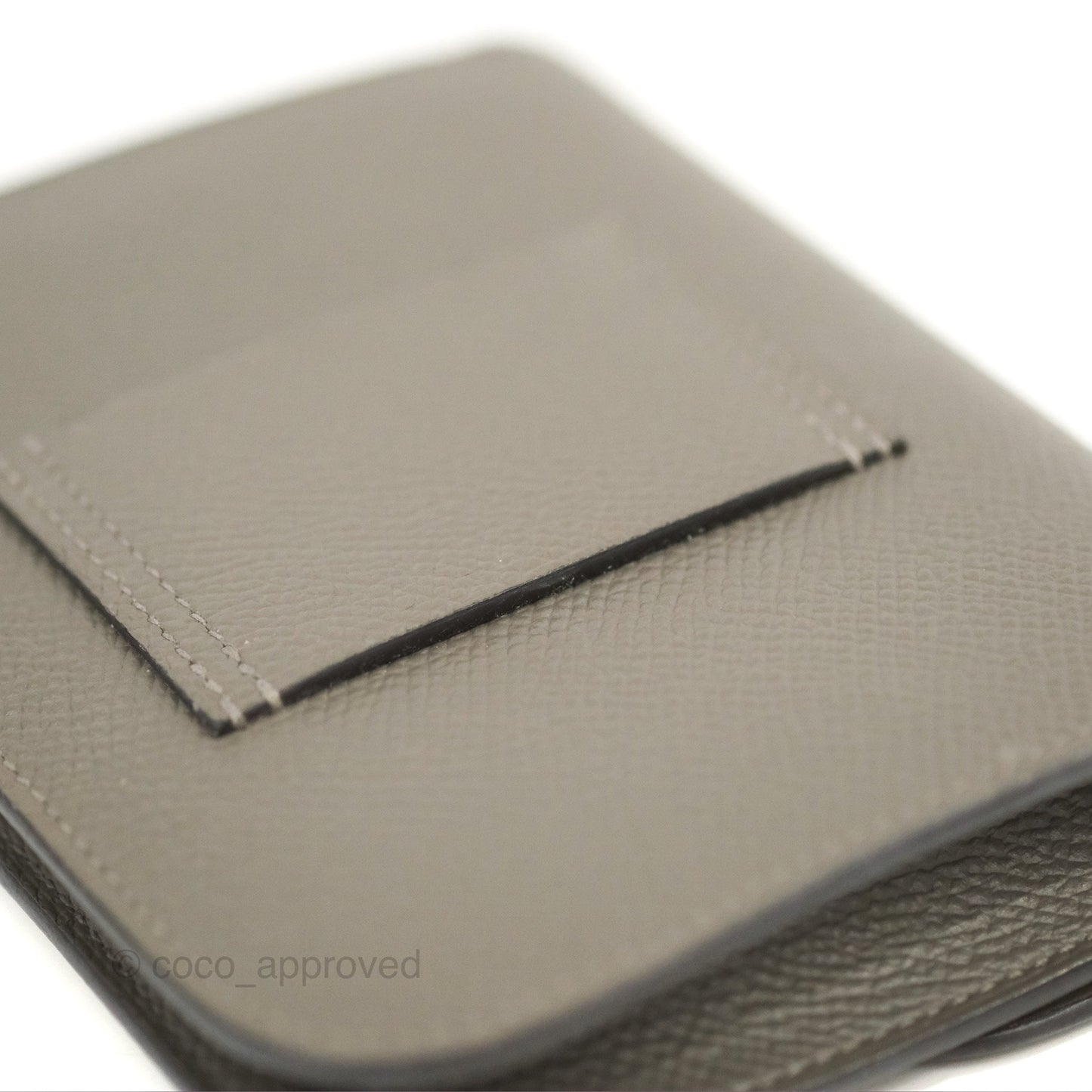 Hermès Constance Slim Wallet Gris Meyer 0L Epsom Gold Hardware