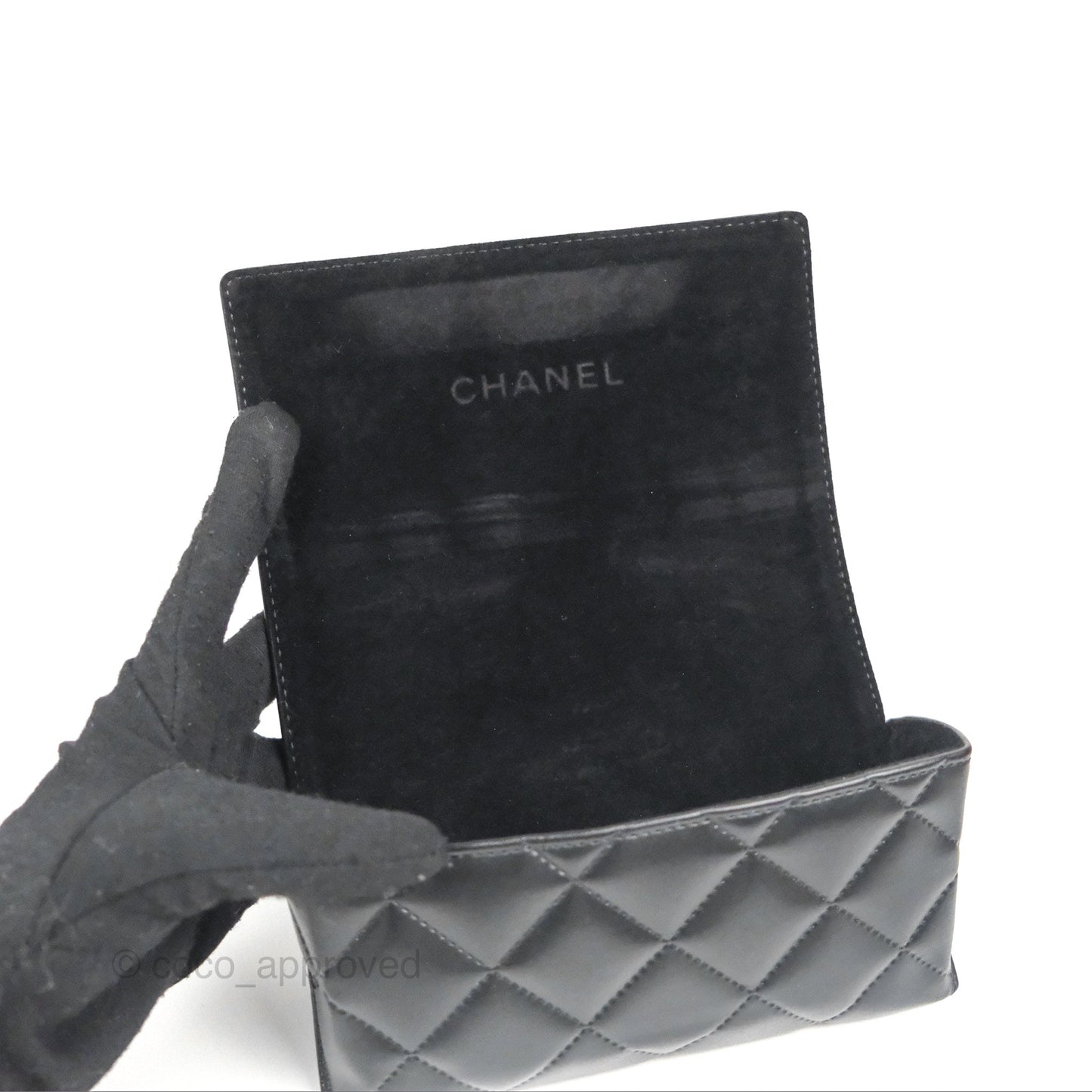 Chanel Acetate Strass Square Polarized Sunglasses Black/White