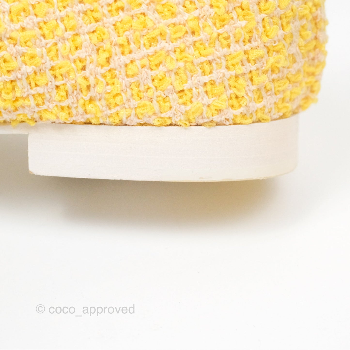 Chanel Ballerina Flats Yellow Tweed White Size 37