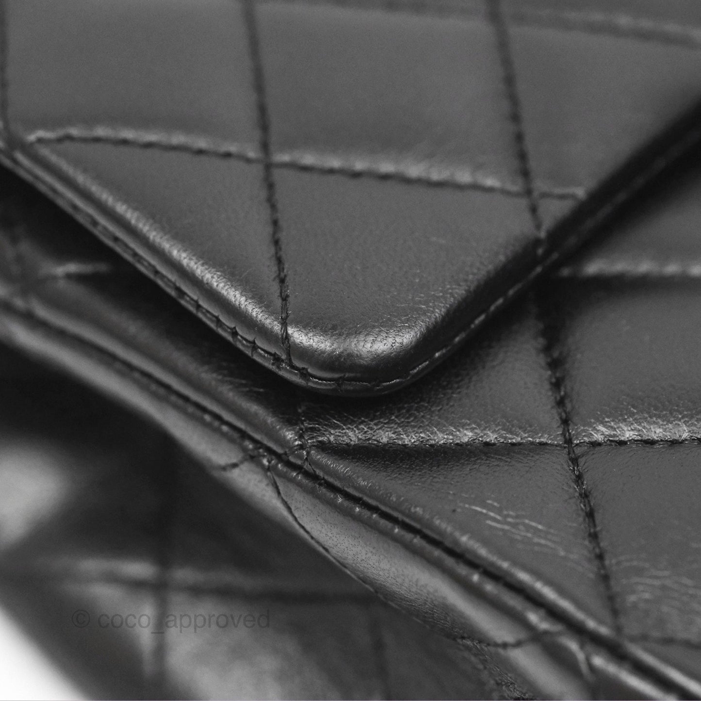 Chanel Classic M/L Medium Flap Quilted Black Lambskin 24K Gold Hardware
