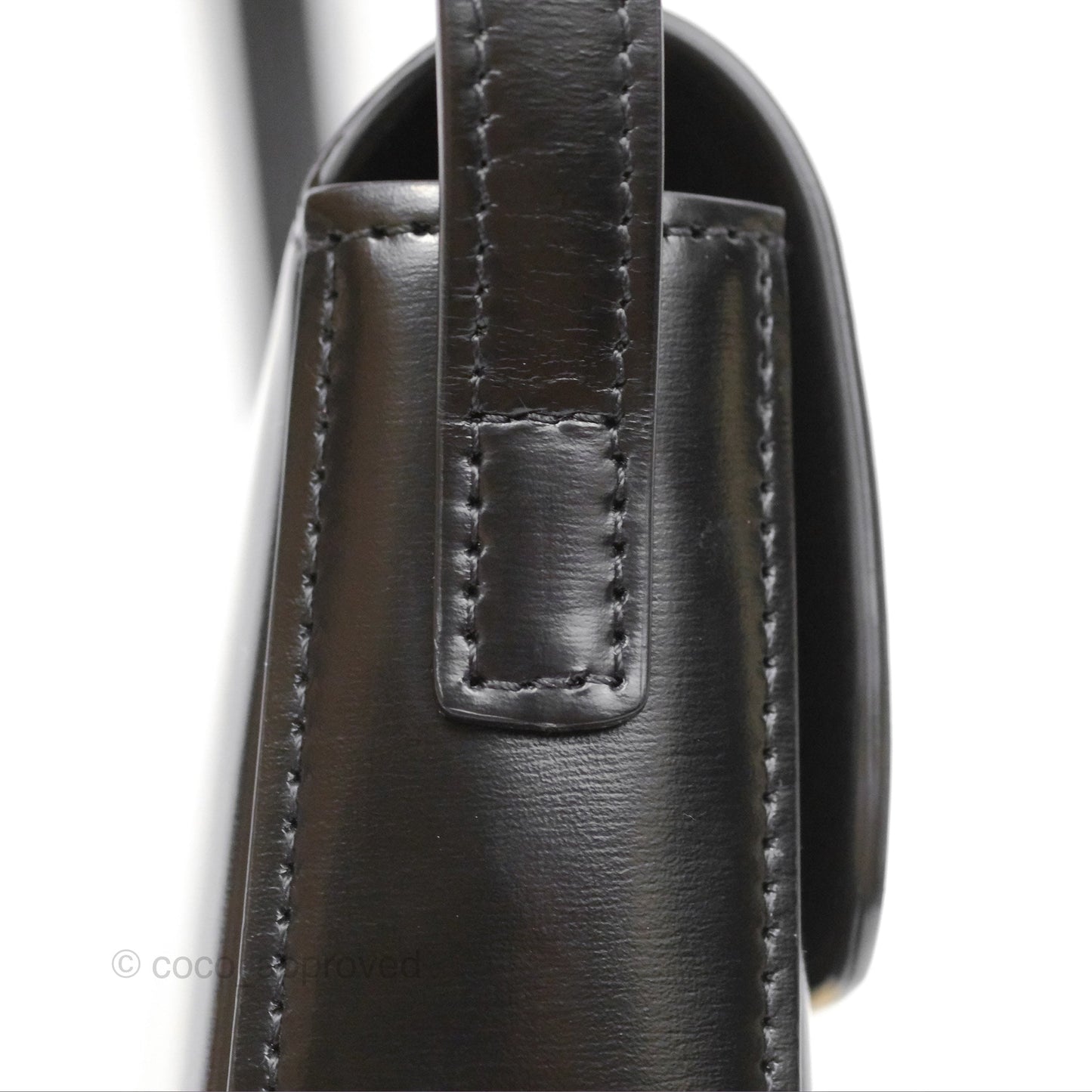 Celine Triomphe Shoulder Bag Black Calfskin