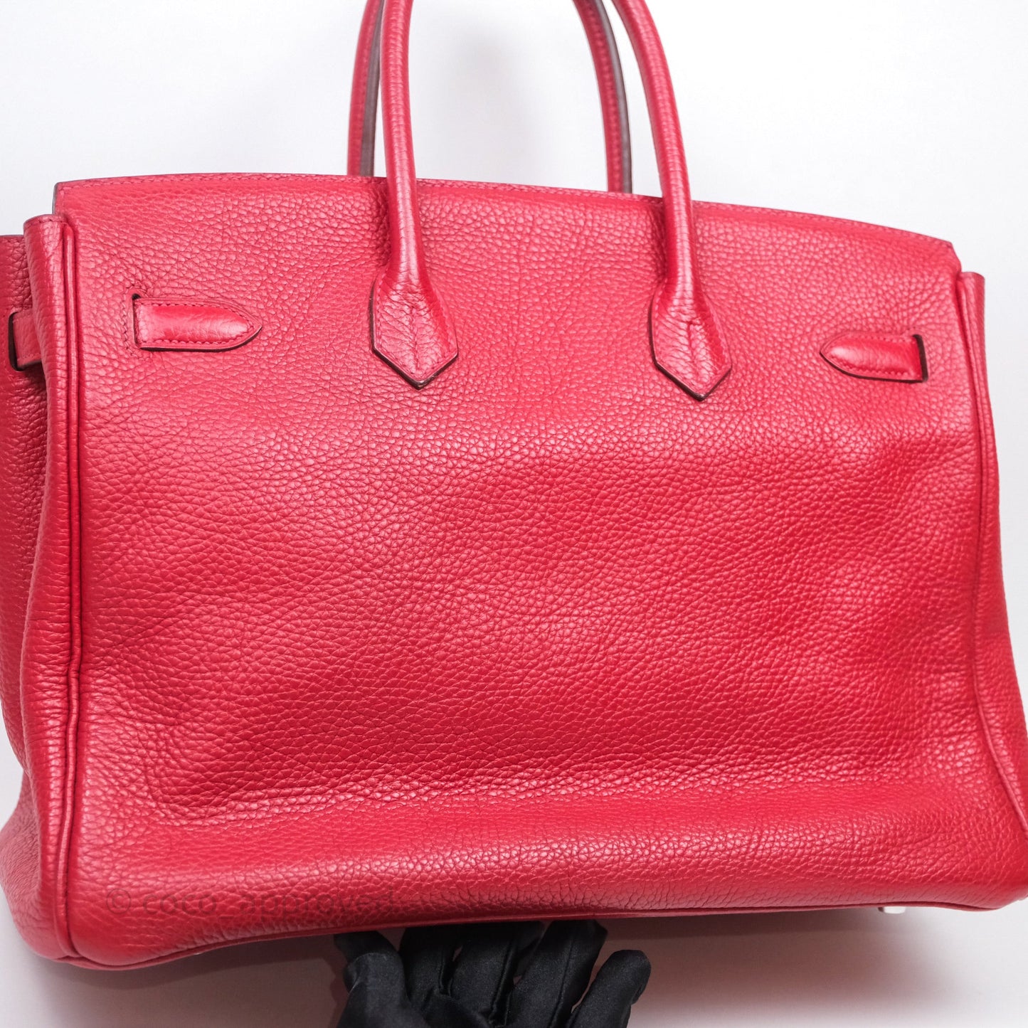 Hermes Birkin 35 Rouge Casaque Clemence Palladium Hardware