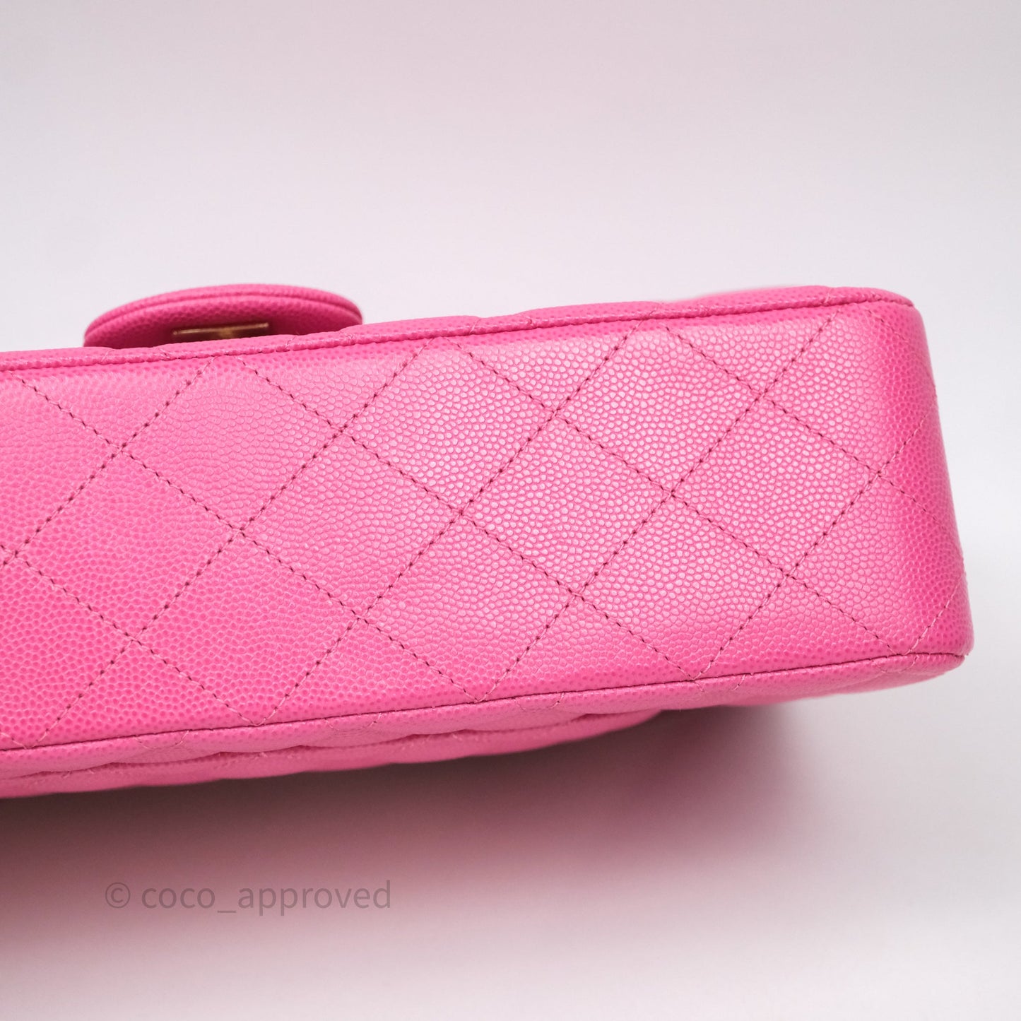 Chanel Classic M/L Medium Flap Quilted Hot Pink Caviar Gold Hardware