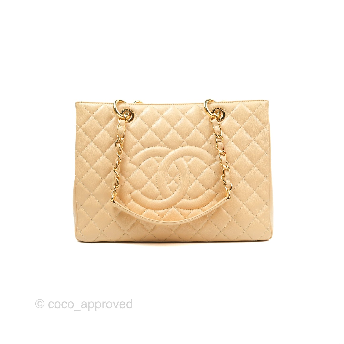 Chanel GST Beige Caviar Gold Hardware
