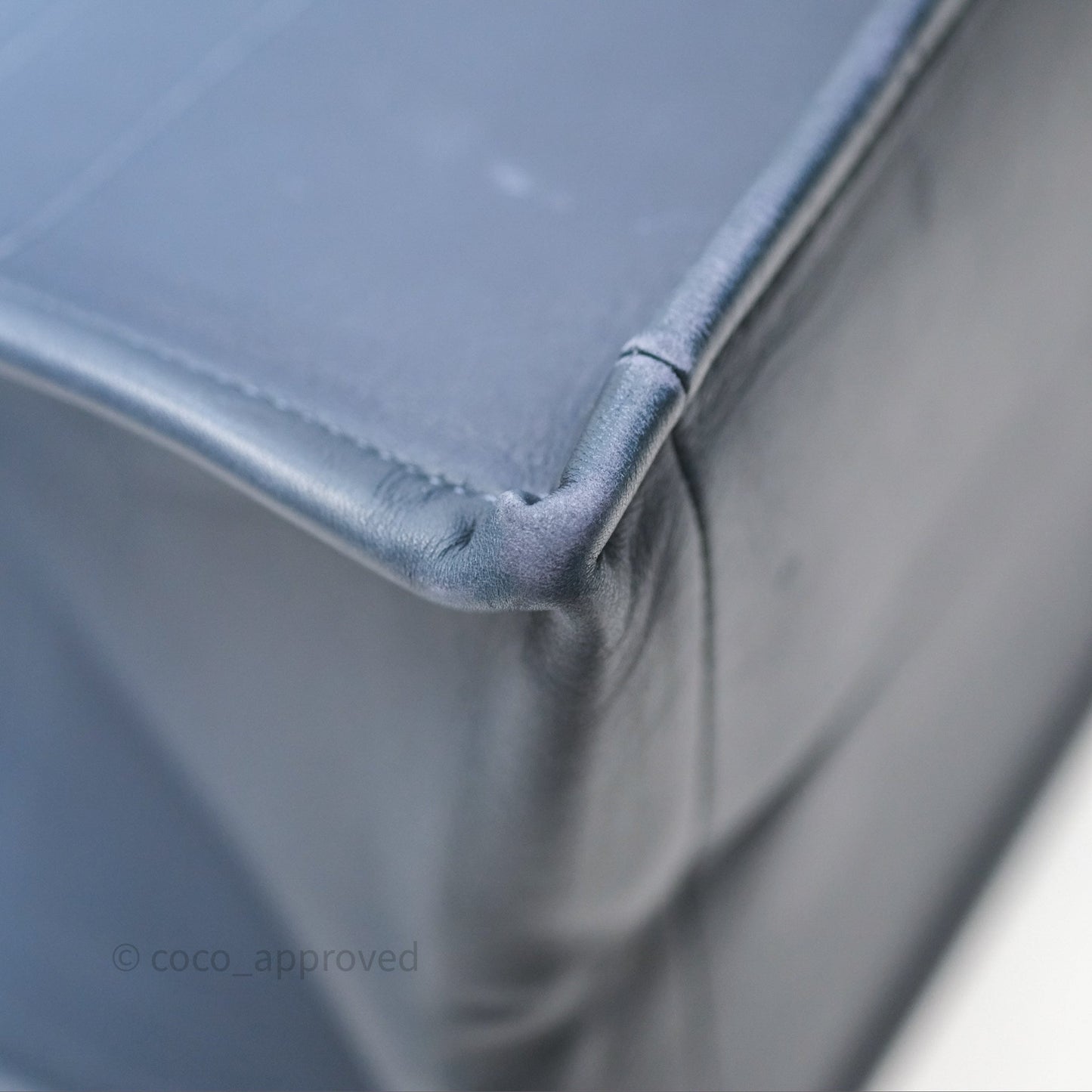 Christian Dior Medium Book Tote Blue Calfskin