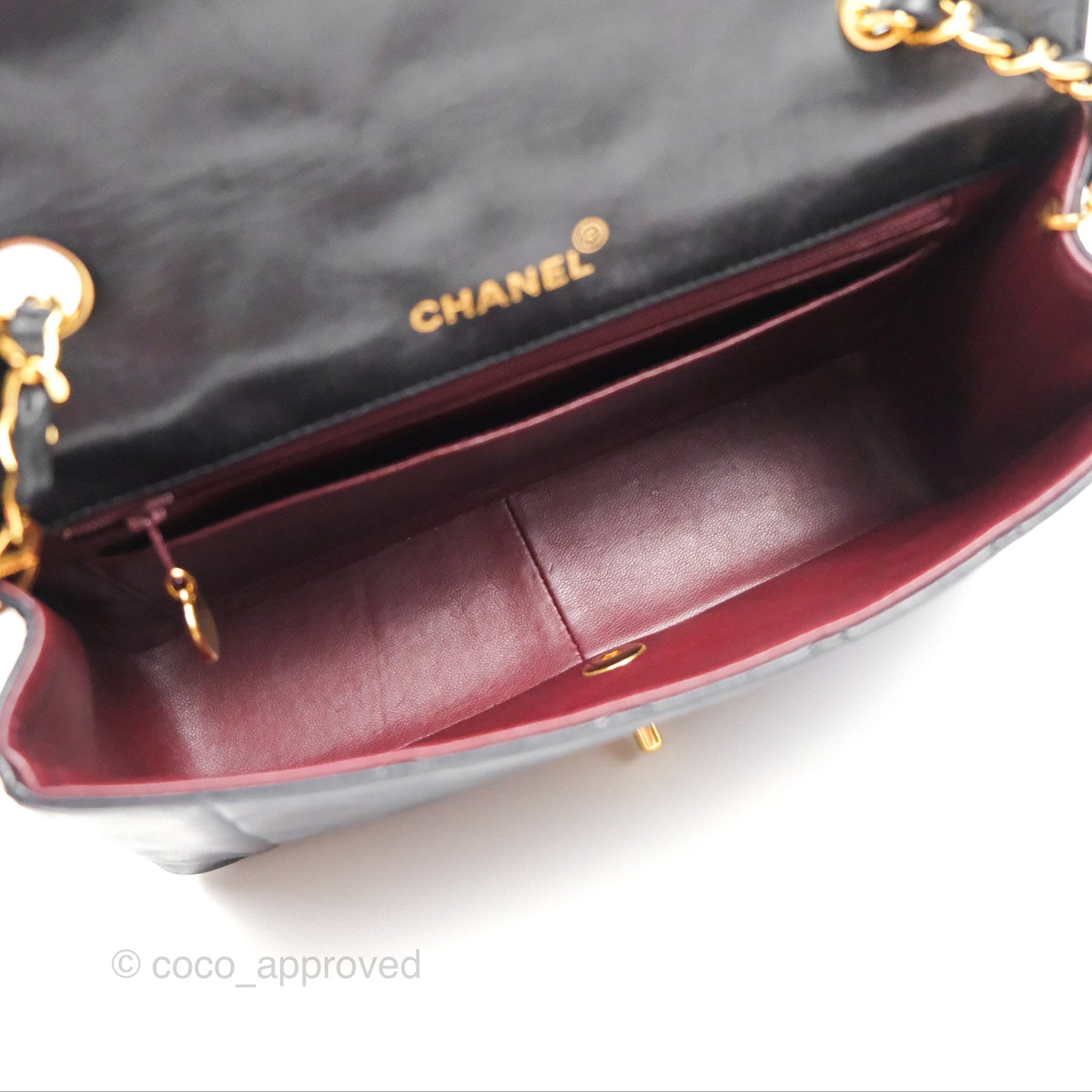 Chanel Vintage Medium Classic Diana Flap Bag Black Lambskin 24K Gold Hardware