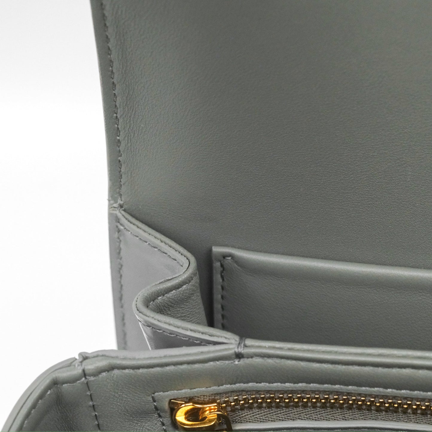 Celine Medium Triomphe Bag Zinc Shiny Calfskin