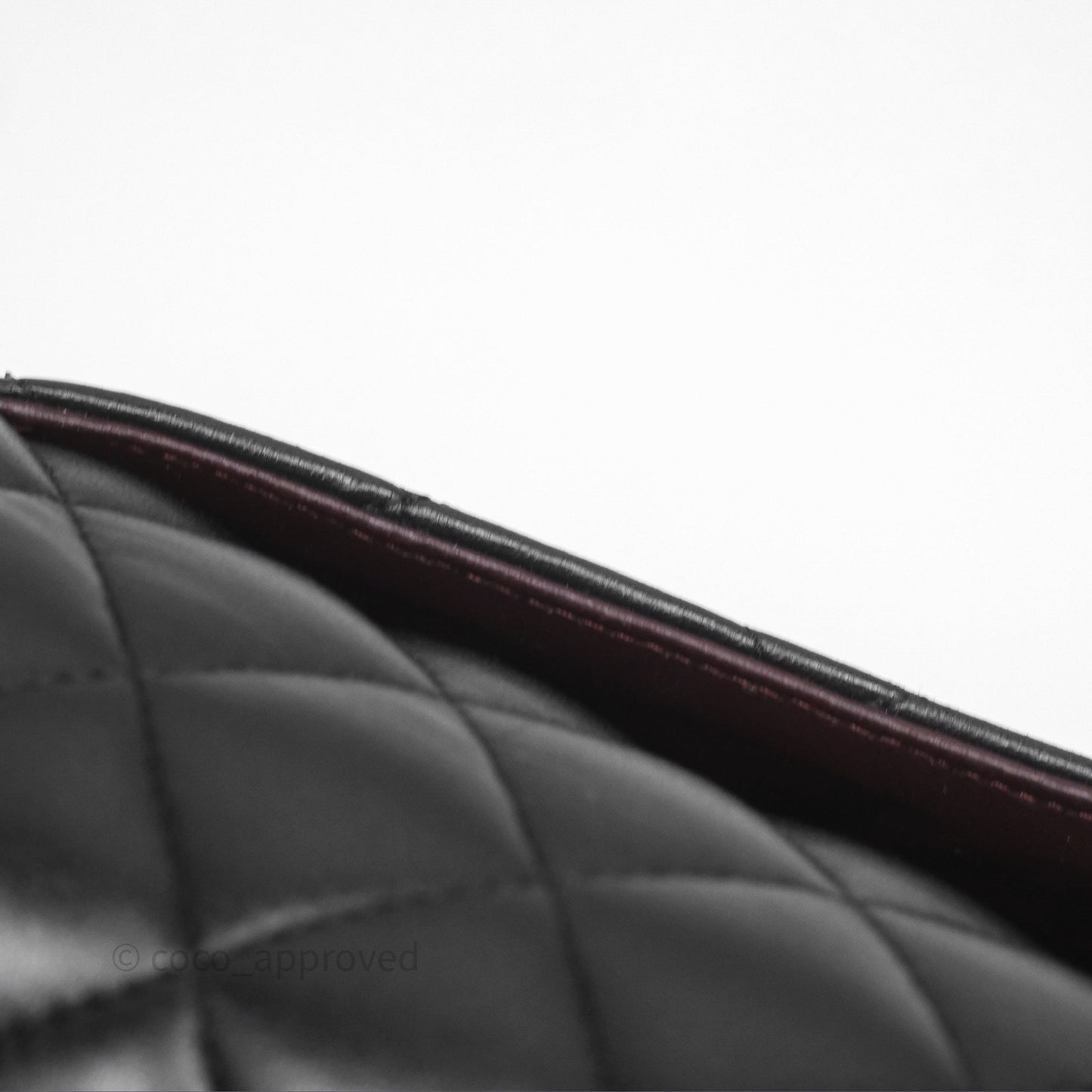 Chanel Classic M/L Medium Flap Quilted Black Lambskin Silver Hardware