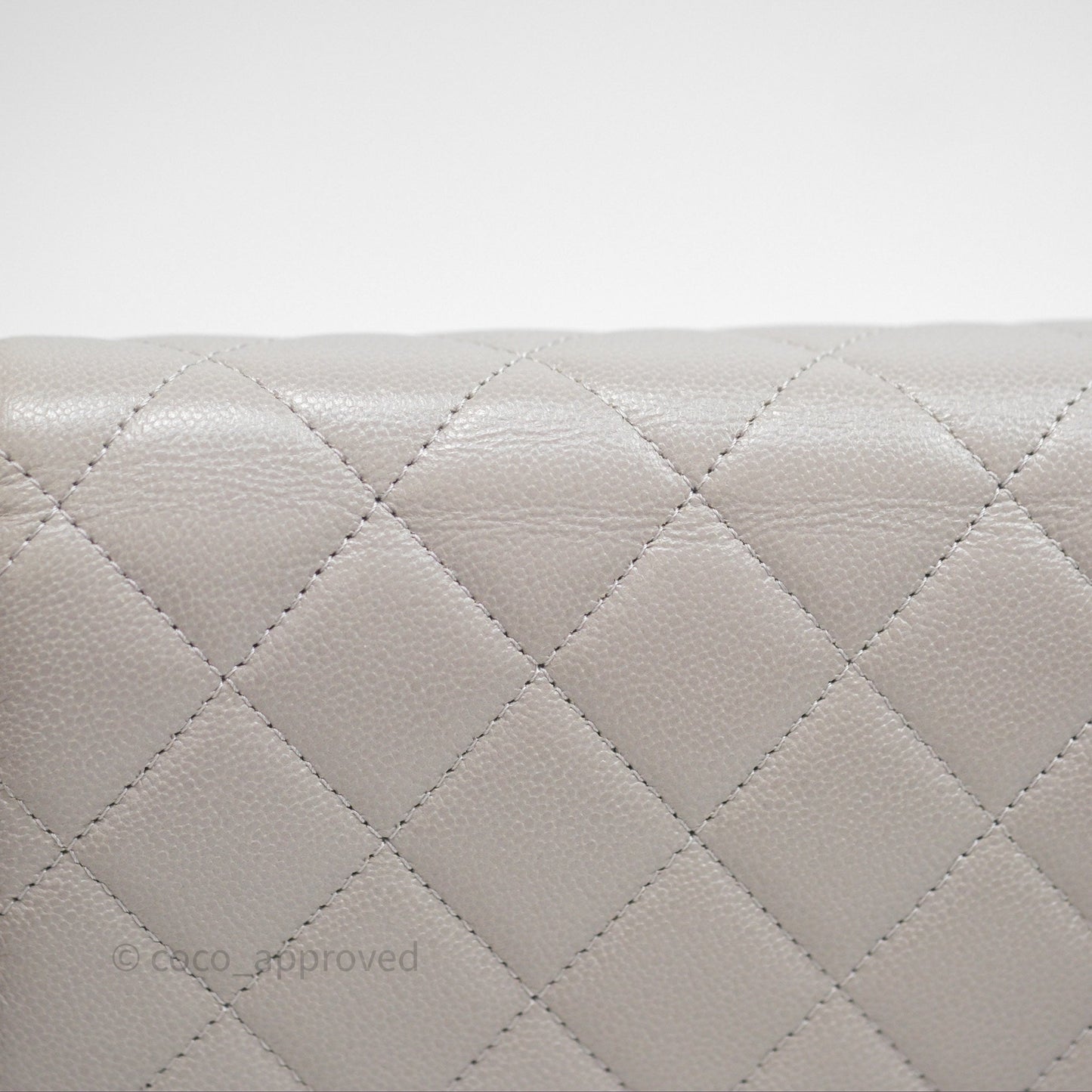 Chanel Classic Quilted Wallet on Chain WOC Grey Caviar Gold Hardware