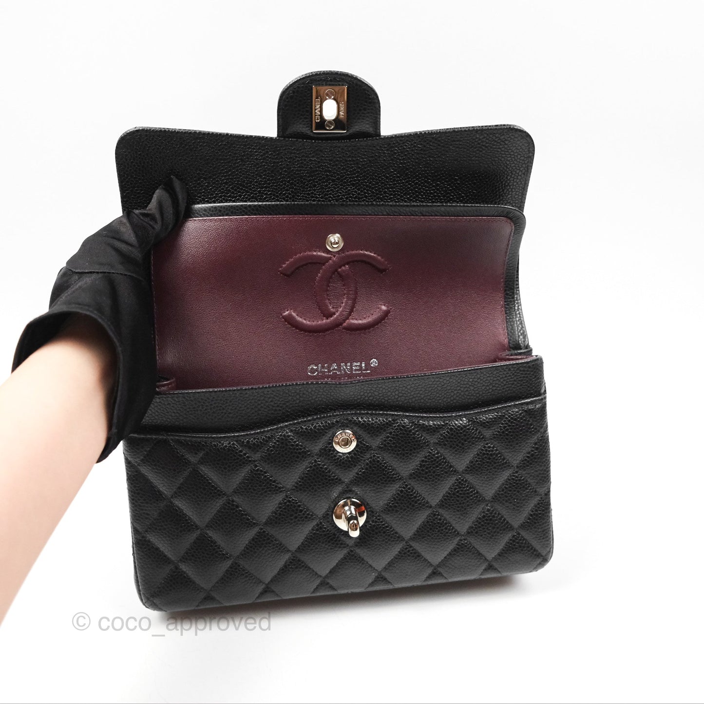 Chanel Small Classic Quilted Flap Black Caviar Silver Hardware