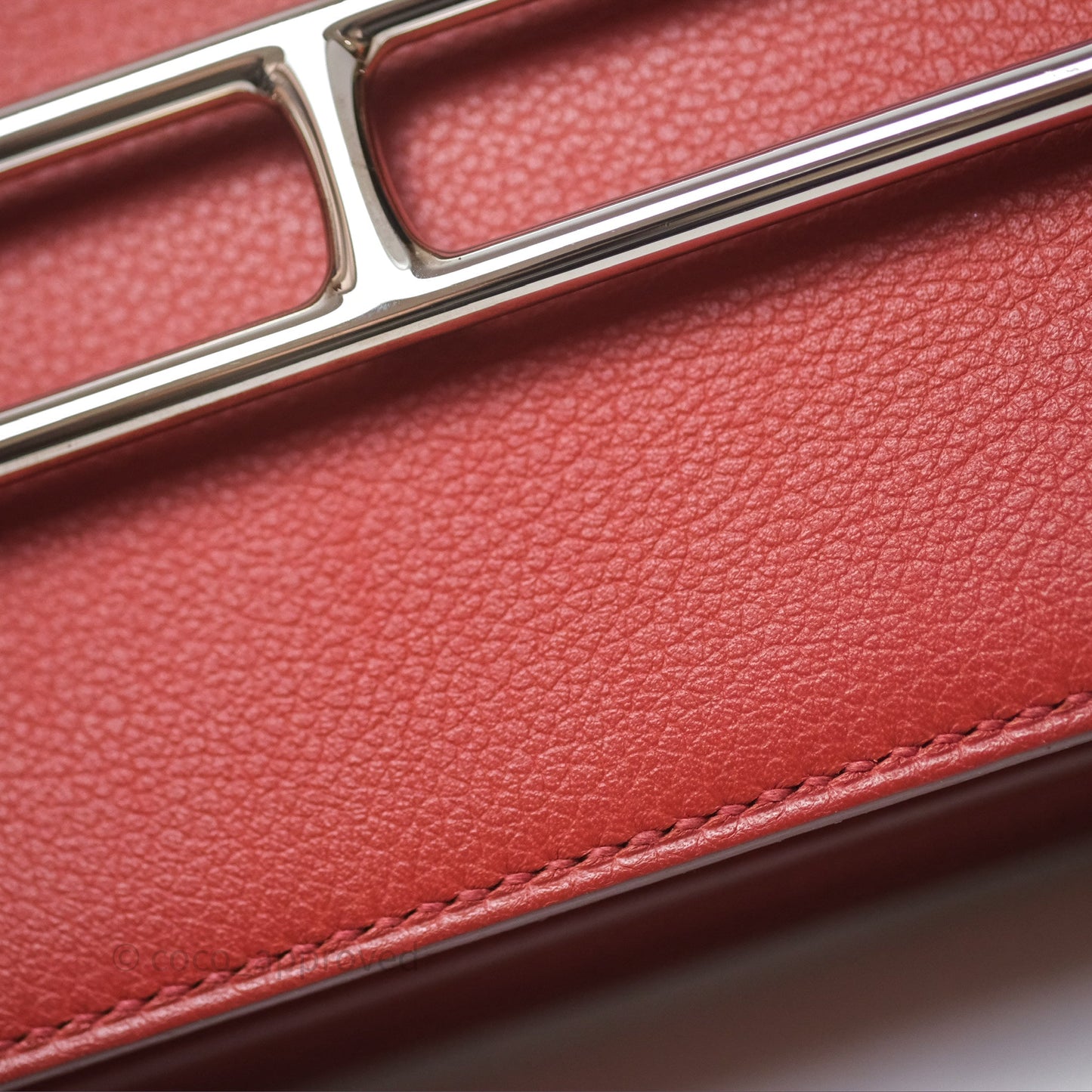 Hermès Roulis Mini Brique 36 / Caramel 28 Evercolor Palladium Hardware