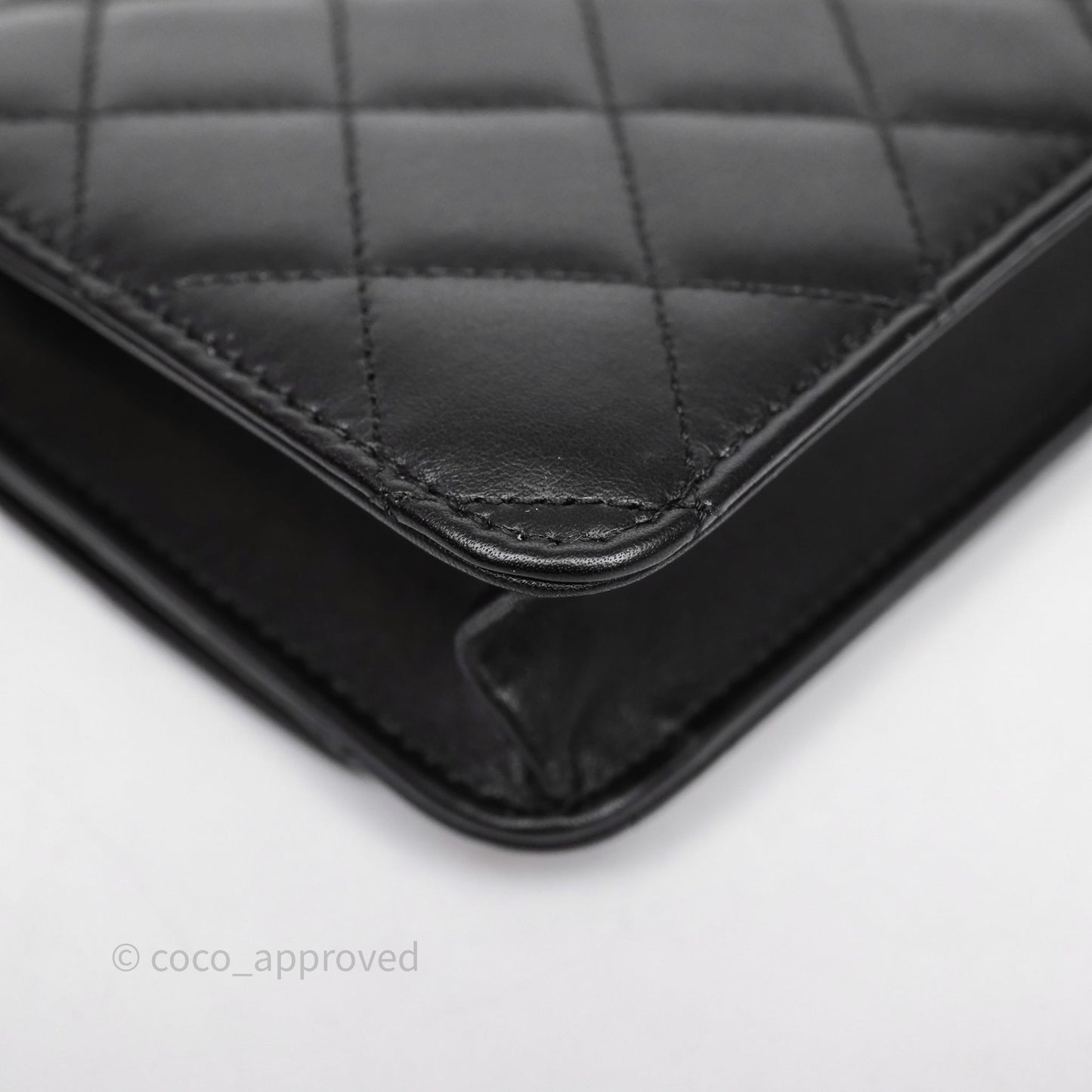 Chanel Cambon Line Wallet On Chain Black Lambskin Bag Silver Hardware