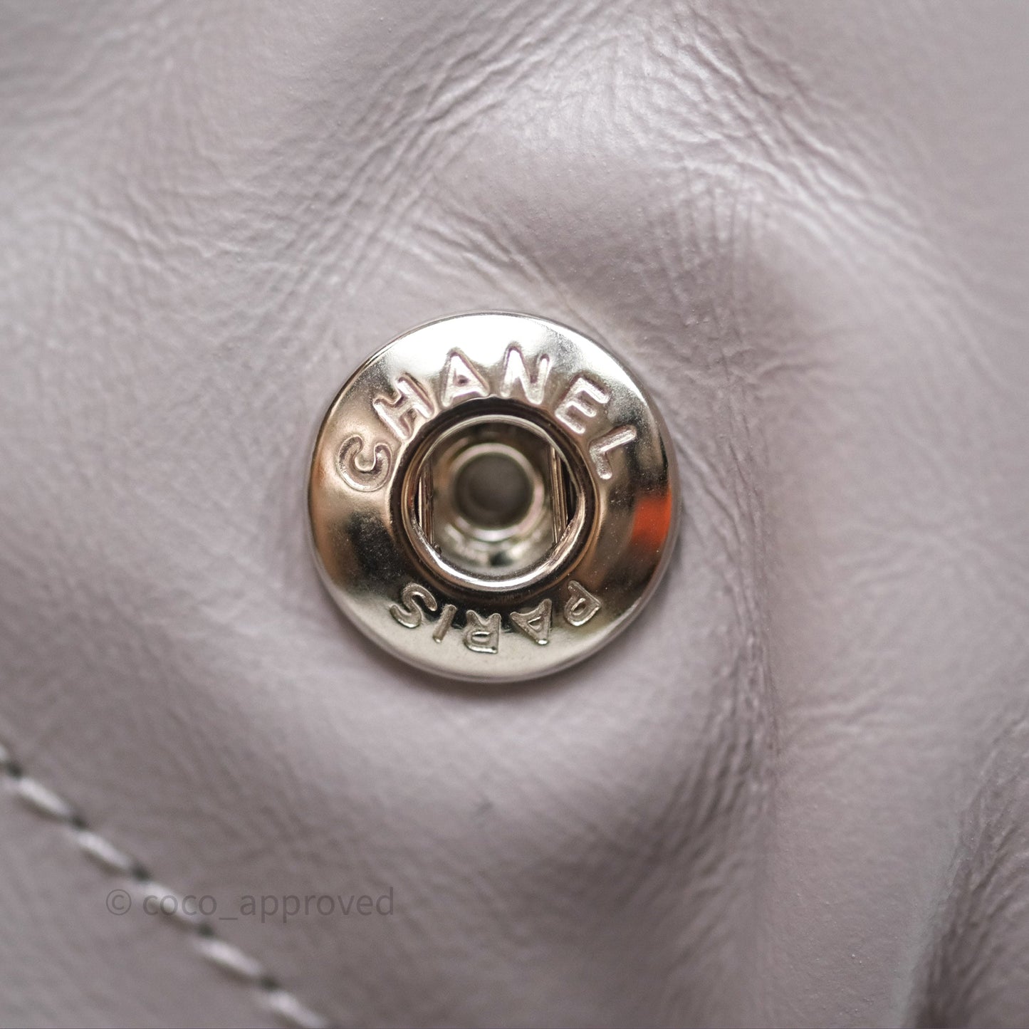 Chanel 22 Medium Grey Shiny Aged Calfskin Aged Silver Hardware