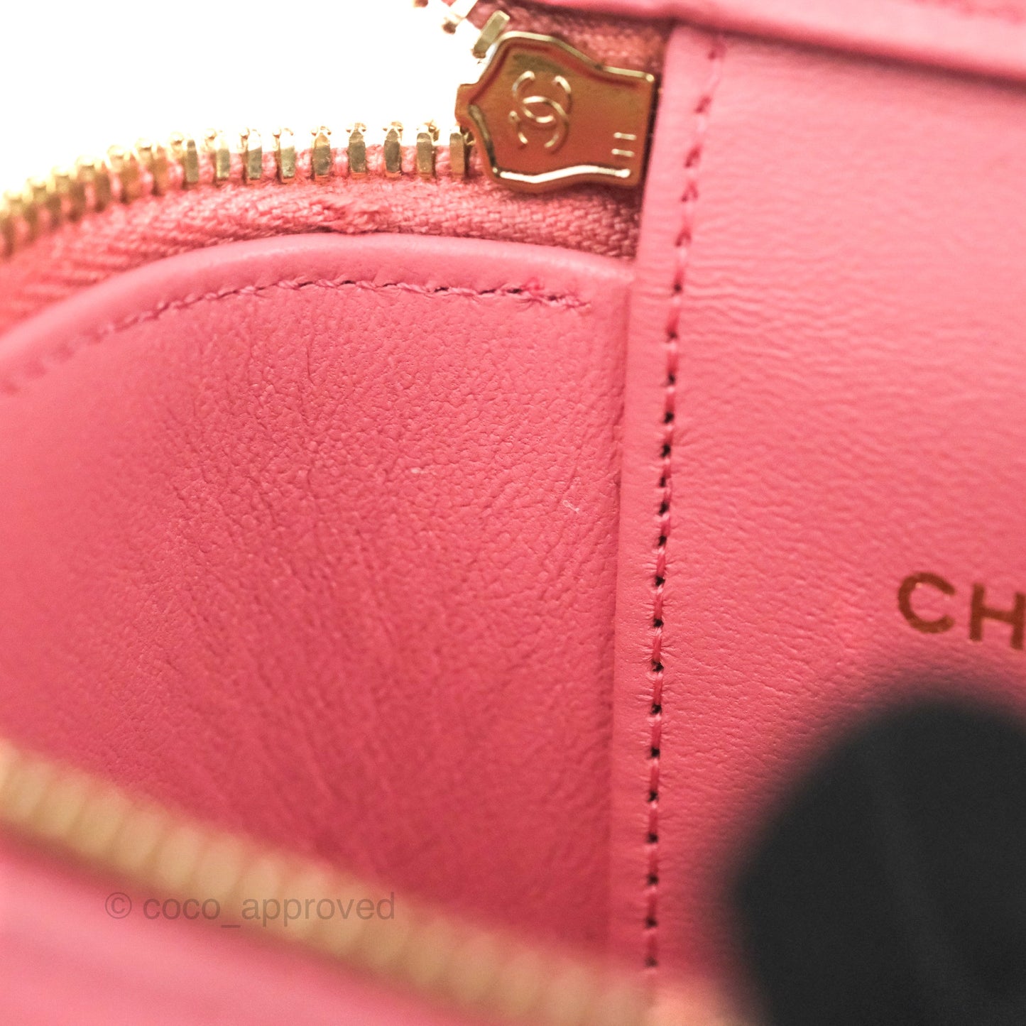 Chanel Mini Top Handle Vanity With Chain Pink Lambskin Gold Hardware