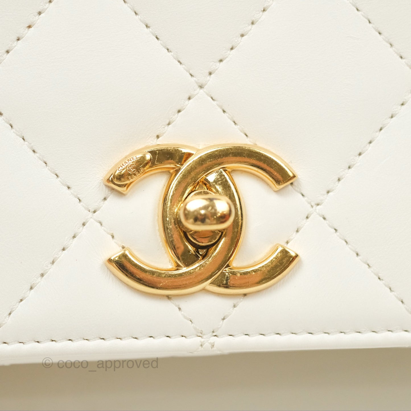 Chanel Mini Flap Bag with Enamel Charm Chain White Lambskin Gold Hardware