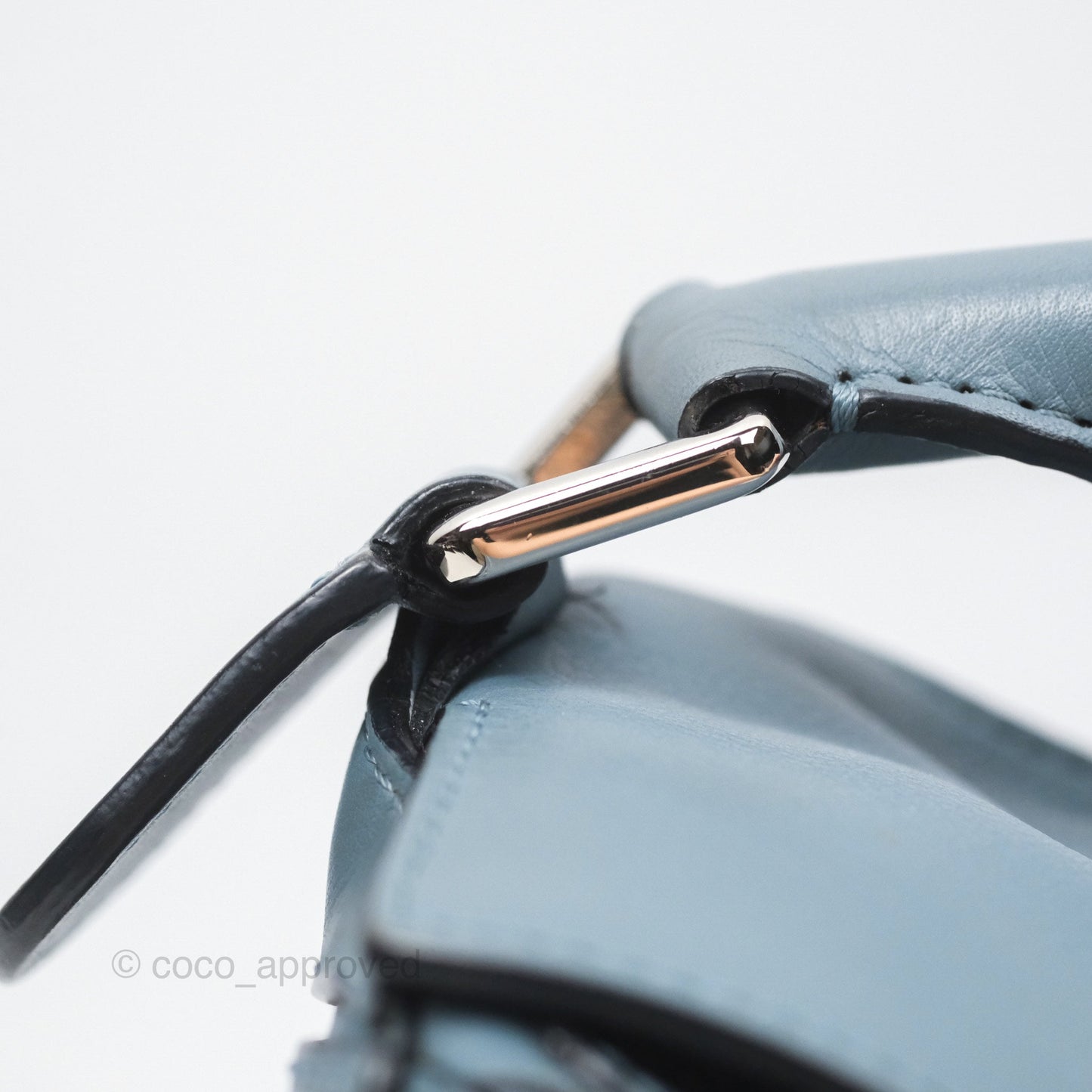 Loewe Medium Puzzle Bag Blue Calfskin Silver Hardware