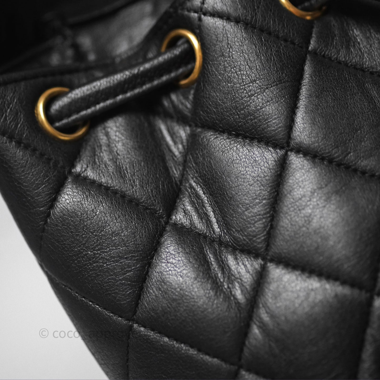 Chanel Vintage CC Duma Backpack Black Lambskin 24K Gold Hardware