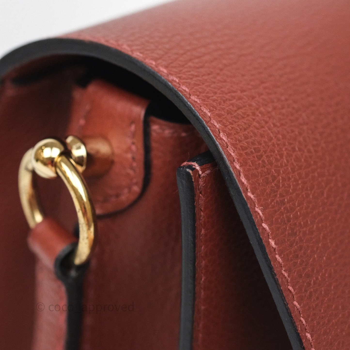 Hermès Mini Roulis Rouge H 55 Evercolor Gold Hardware