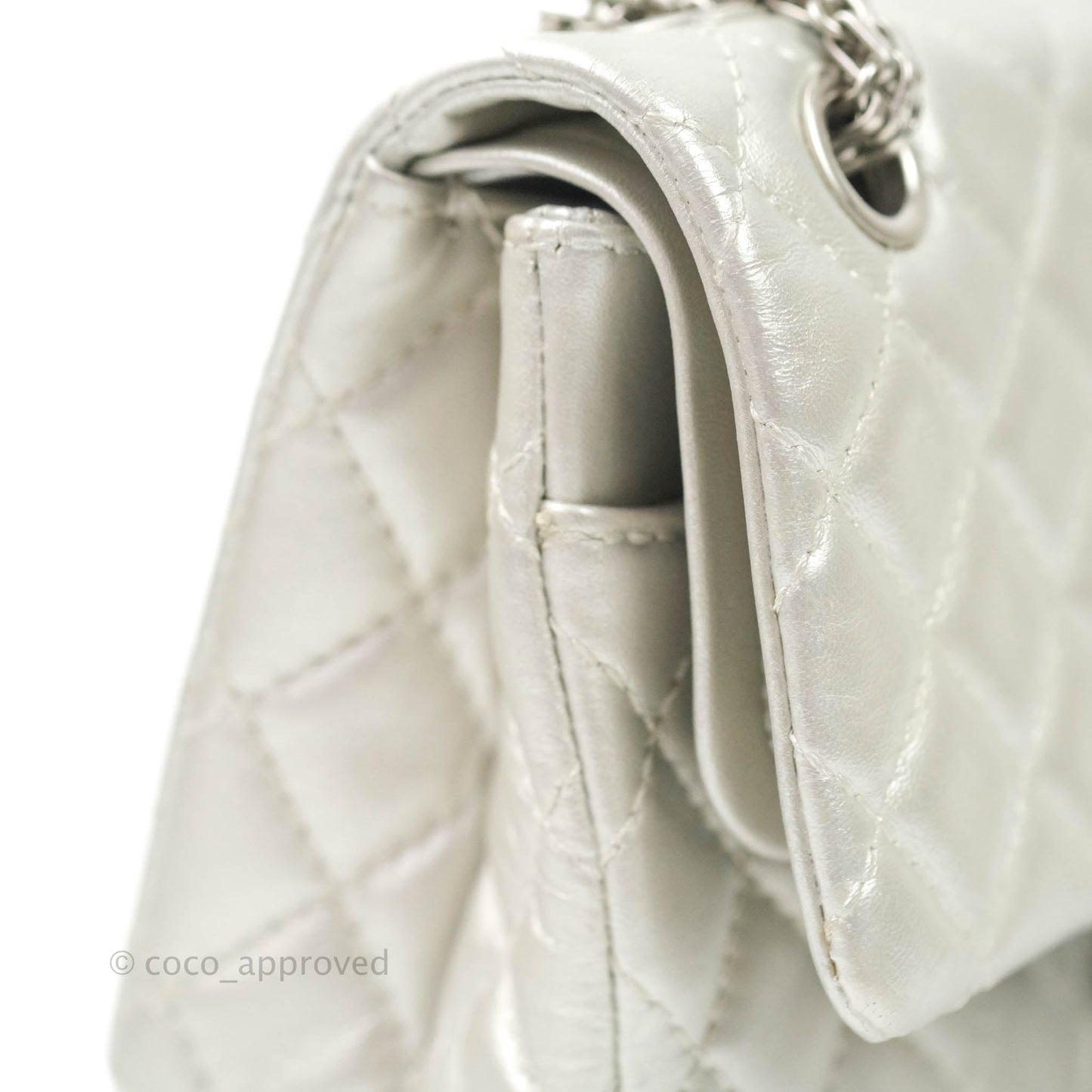 Chanel Reissue Quilted Aged Calfskin Metallic Silver Matte Silver Hardware 225