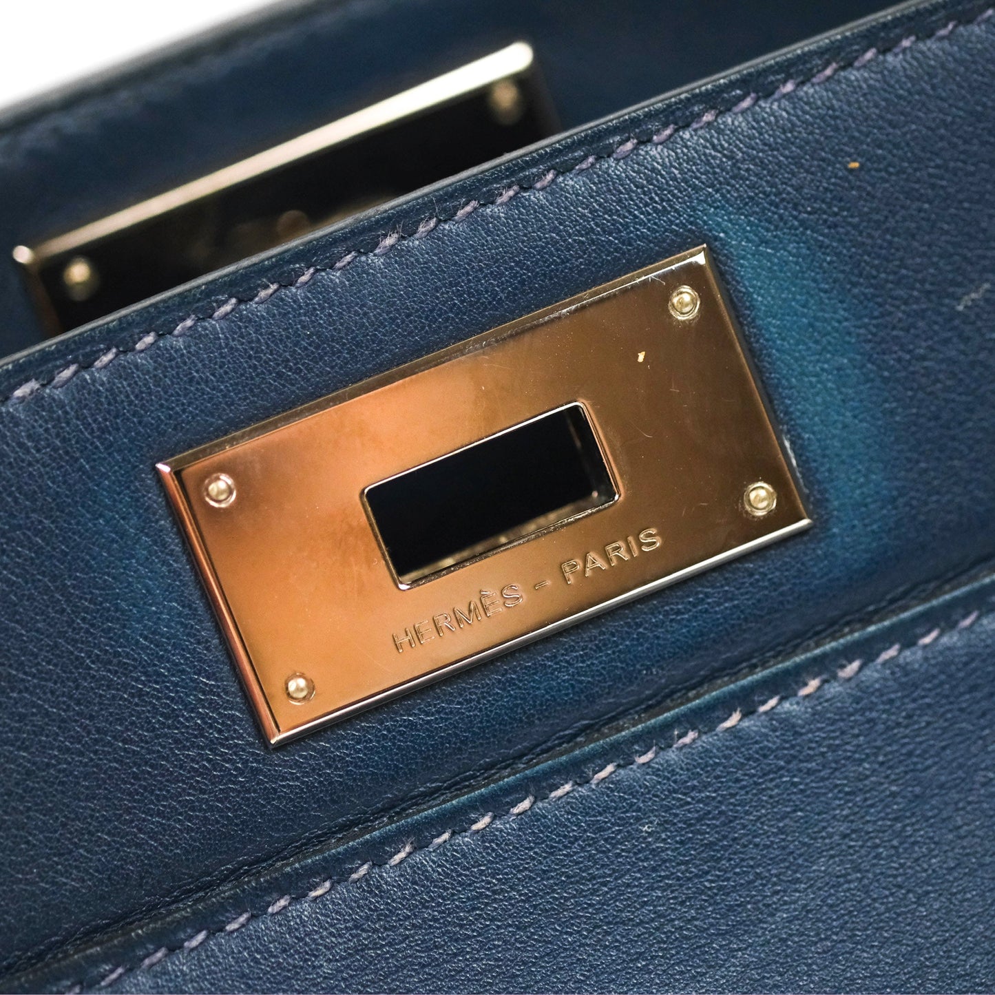Hermès ToolBox 20 Navy Swift Palladium Hardware