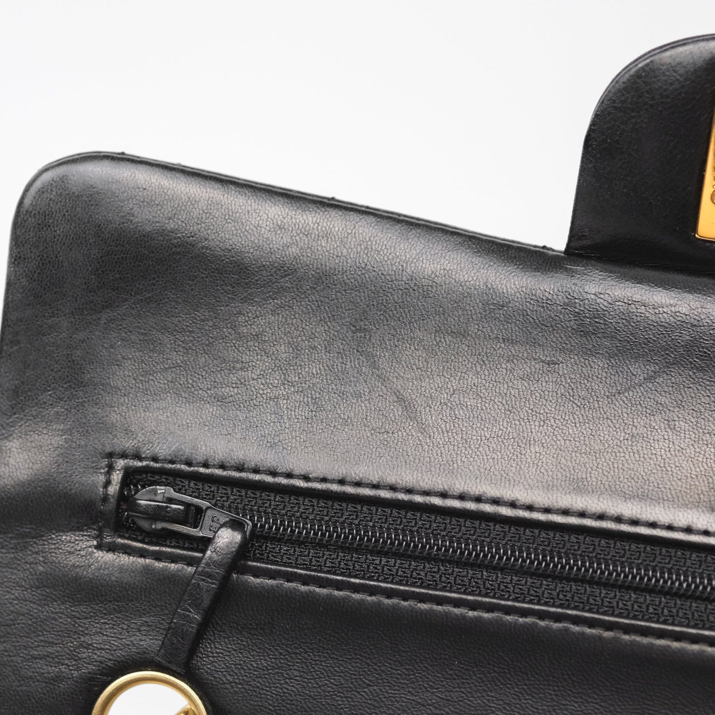 Chanel Small Classic Flap Quilted Black Lambskin Gold Hardware