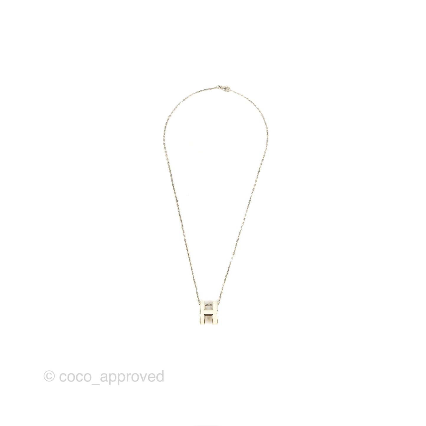 Hermès Pop H Pendant Necklace White Silver Hardware