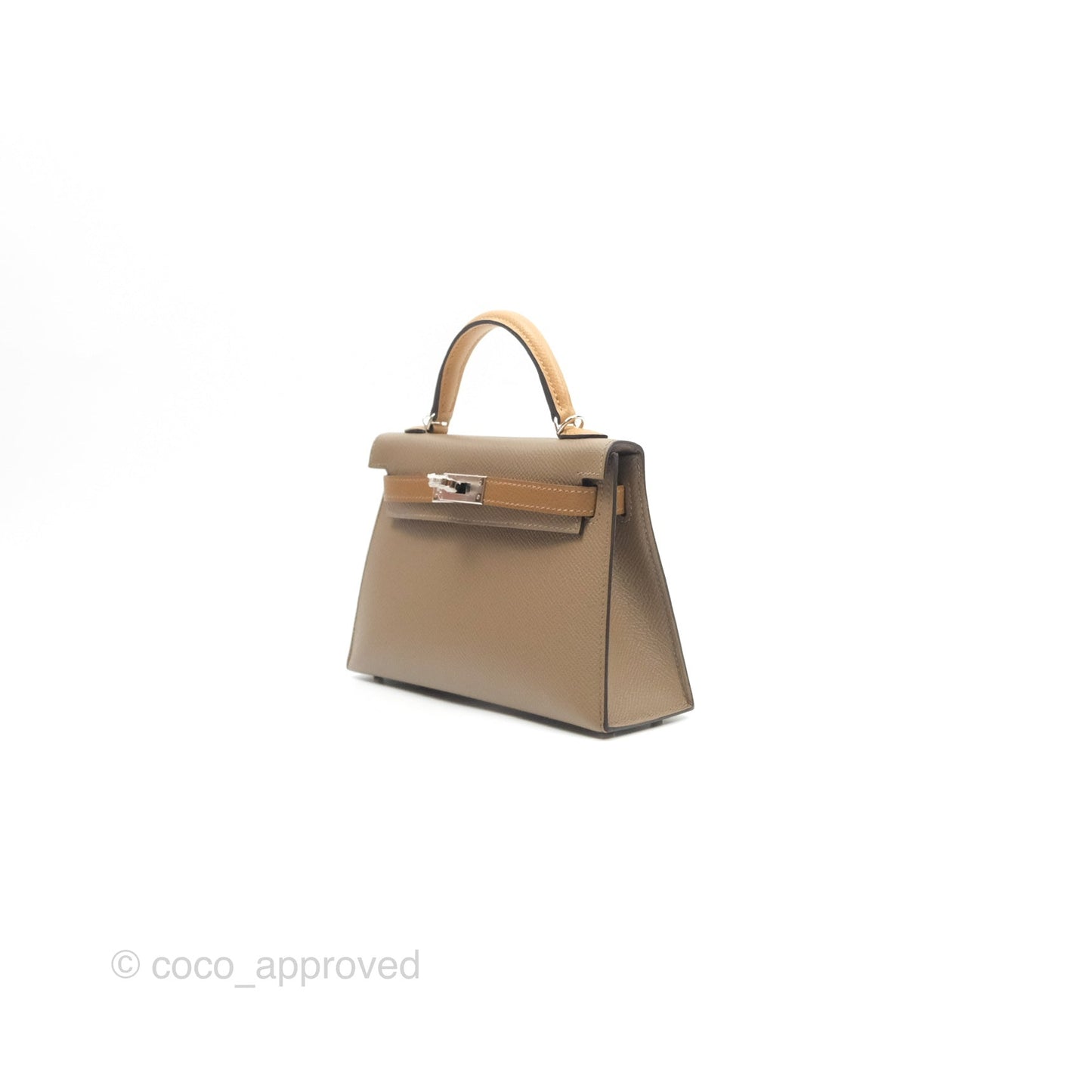 Hermès Mini Kelly II Etoupe 18/Alezan 3G/Biscuit 48 Epsom Palladium Hardware