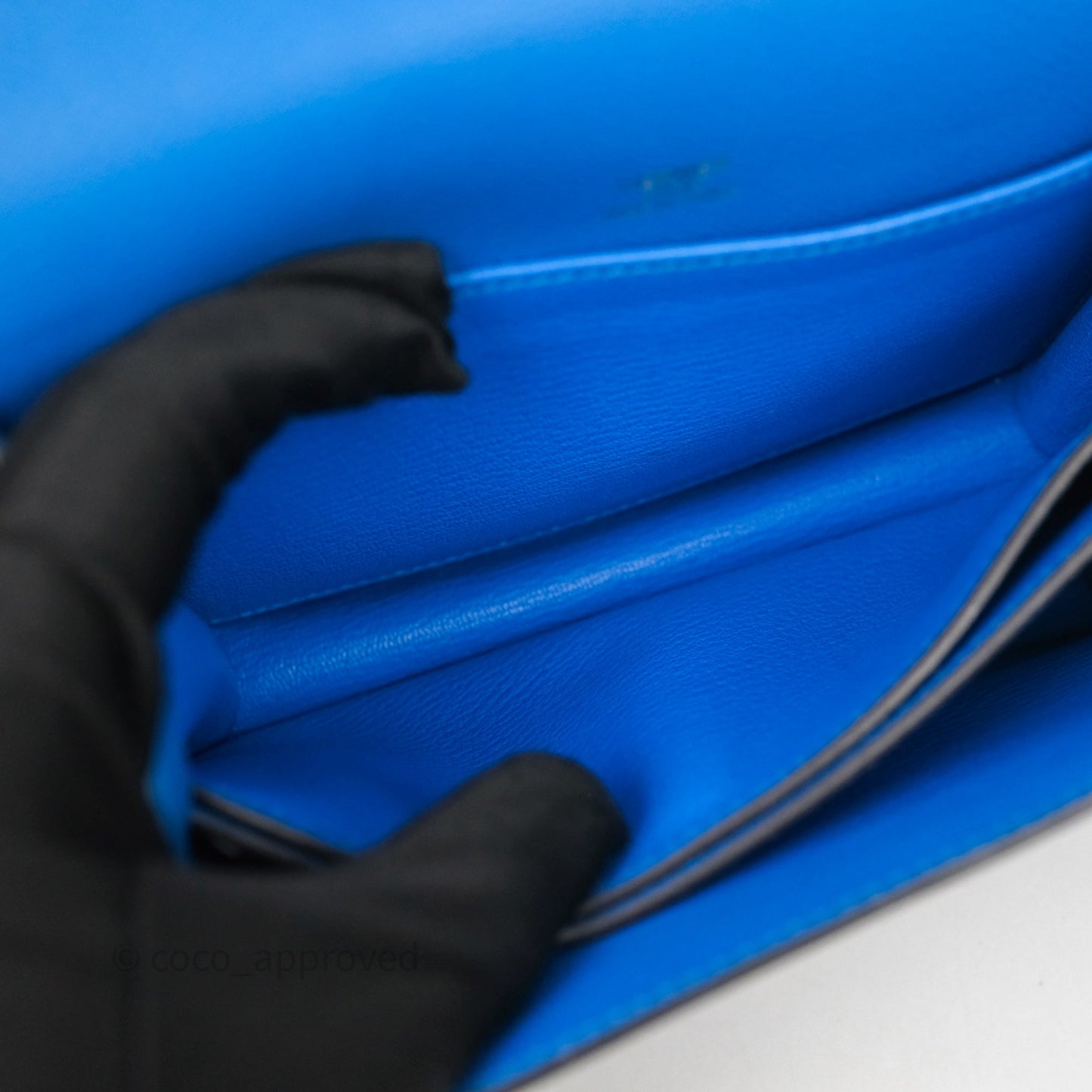 Hermès Roulis Mini 18 Bleu Zanzibar B3 Evercolor Gold Hardware